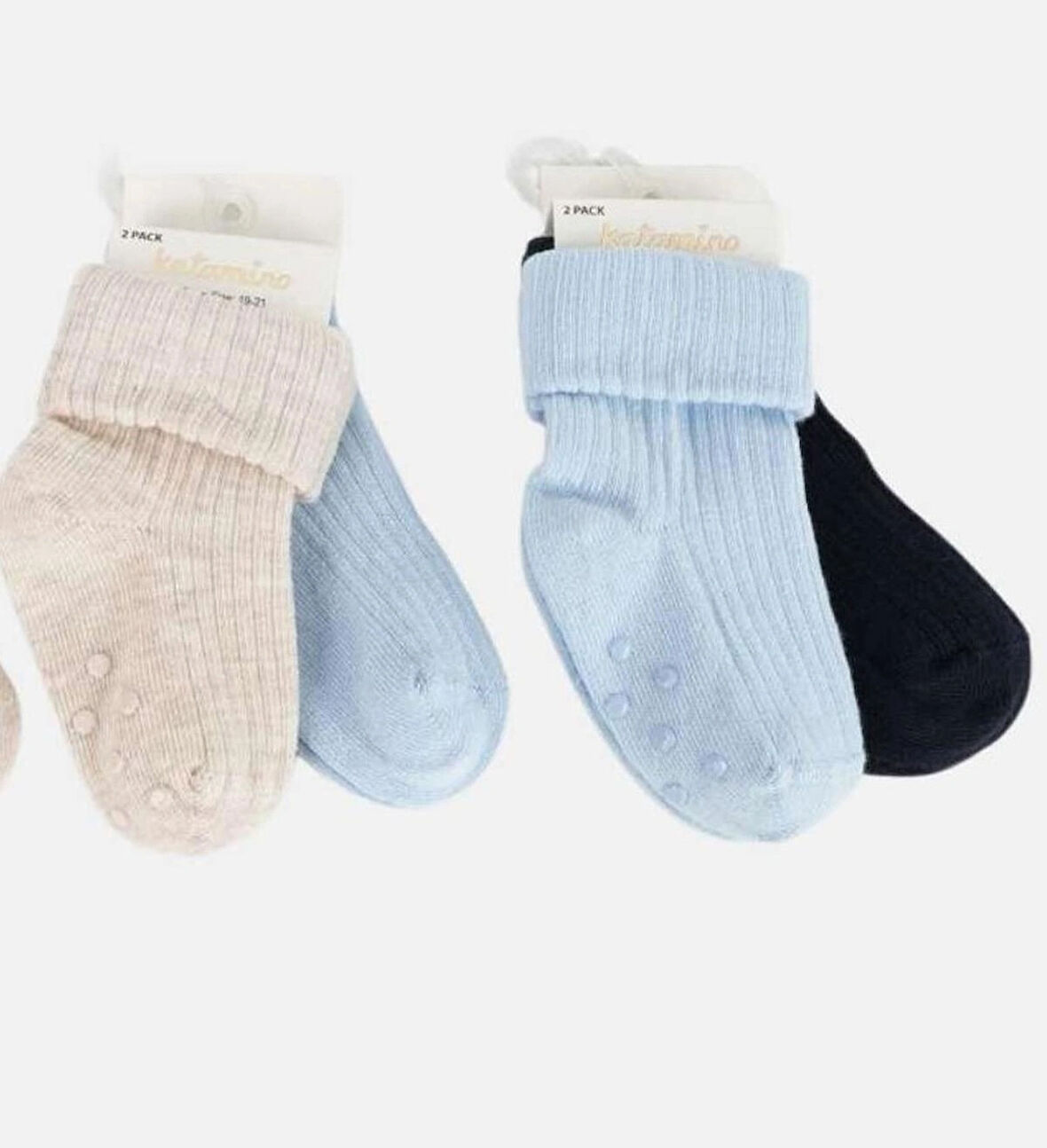 2'li Kaydırmaz Erkek Bebek Soket Çorap Seti