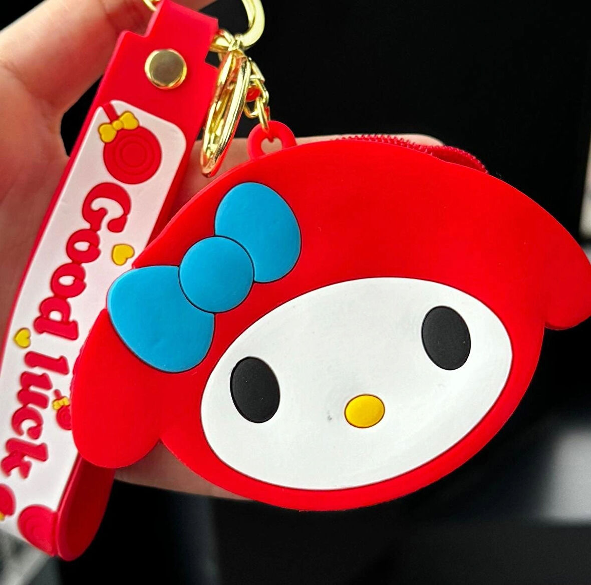 Kırmızı Kedi Figürlü Cüzdan Anahtarlık