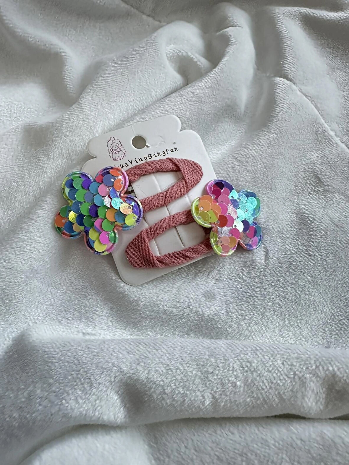 Çiçek Figürlü Pullu Renkli Kız Çocuk Tokası