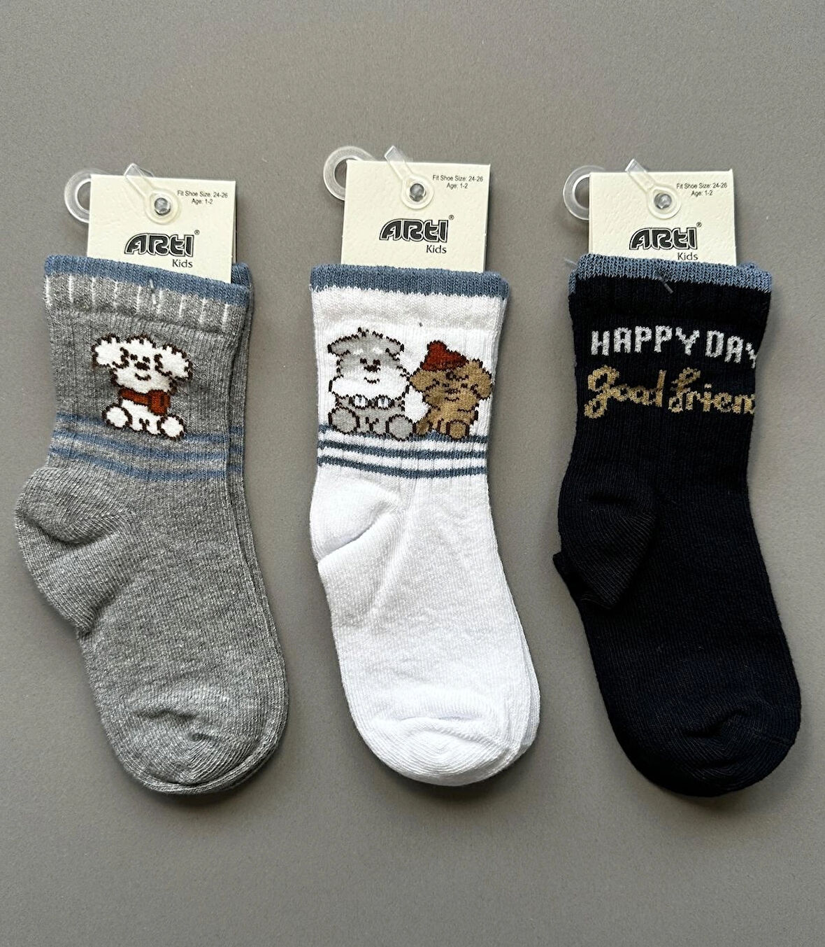 3'lü Erkek Çocuk Perro Soket Çorap Seti