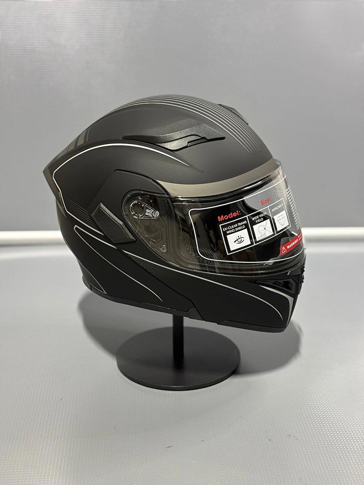  Jk-902 Güneş Vizörlü Çene Açılır Kask H8 GREY