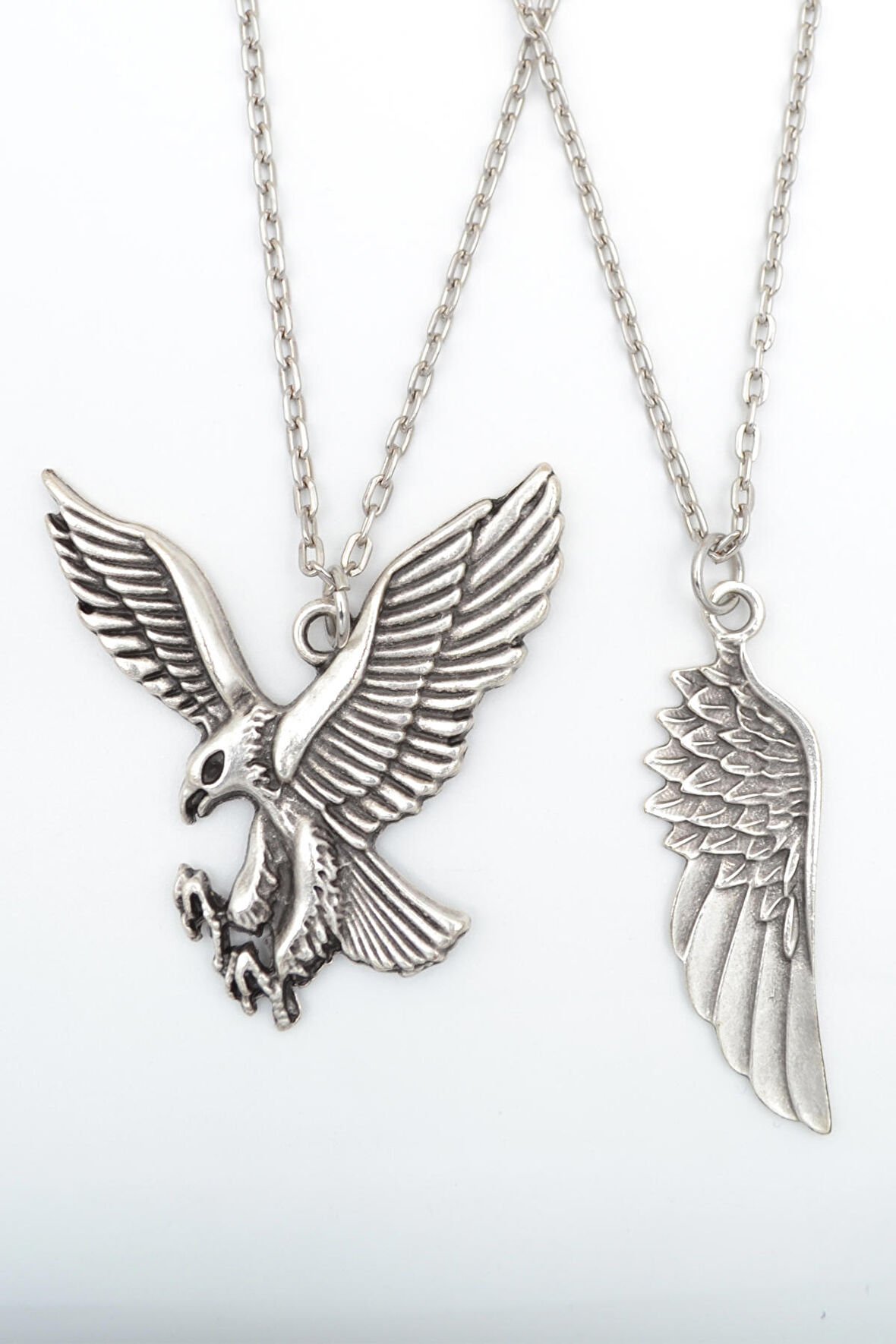2'li Uçan Kartal - Kartal Melek Kanat Kolye Seti