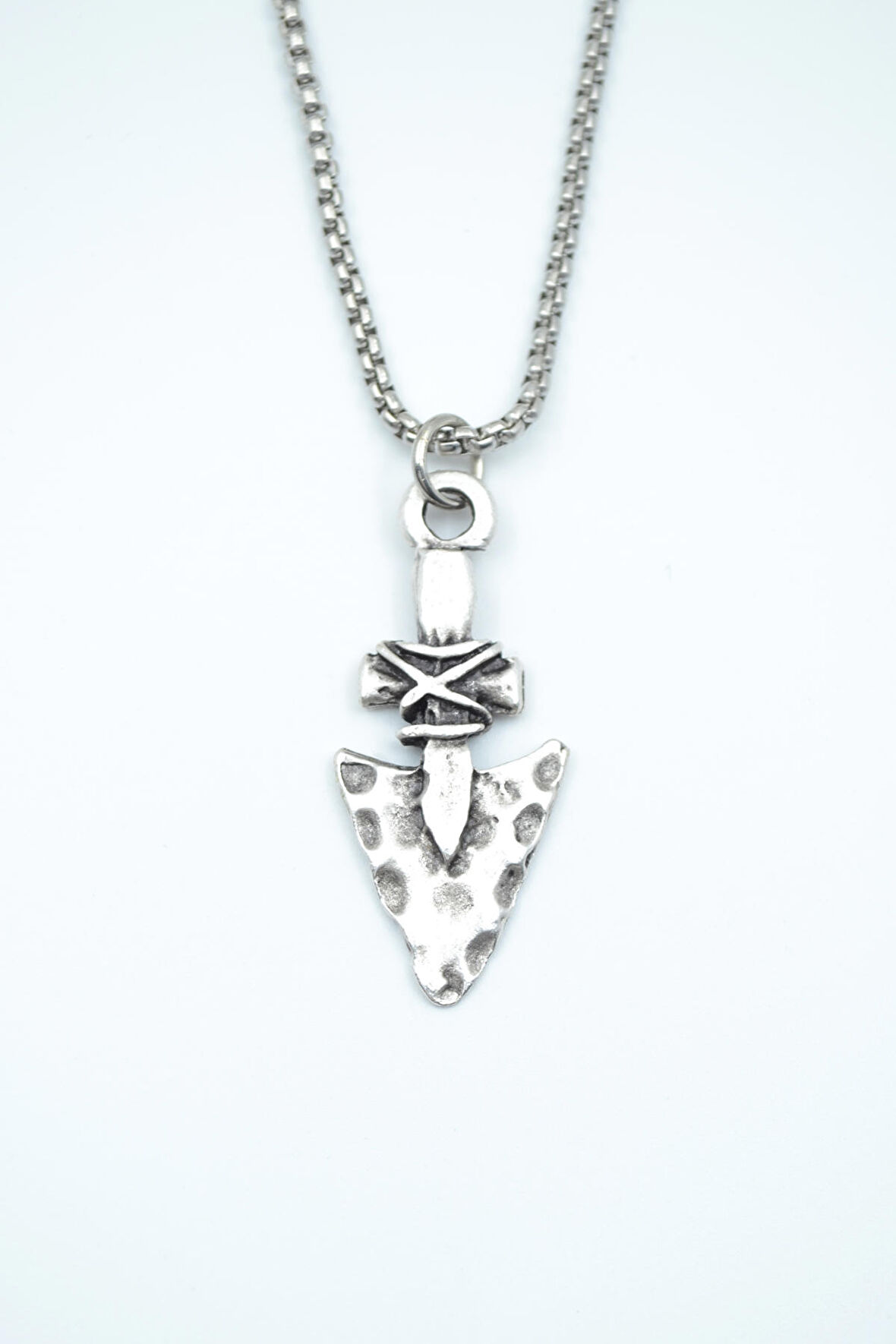 Ok Ucu Örme Zincir Kolye