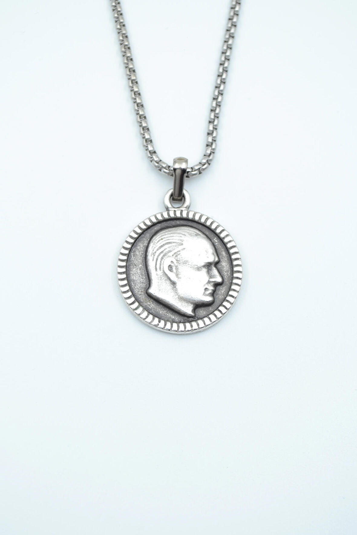 Atatürk Madalyon Örme Zincir Kolye