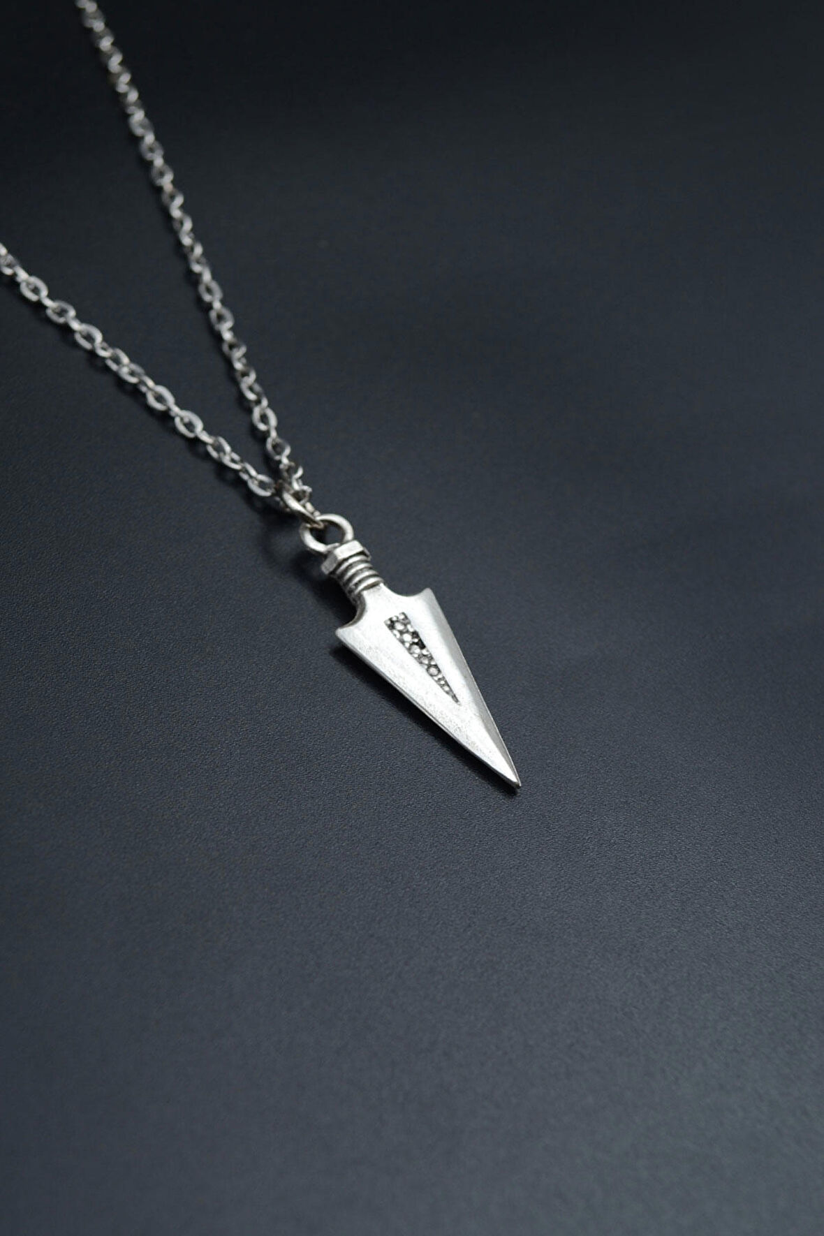 Ok ucu Düz Zincir Kolye