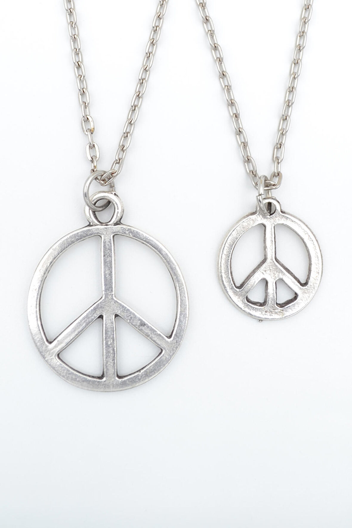 2'li Peace Barış Sembolü Kolye Seti