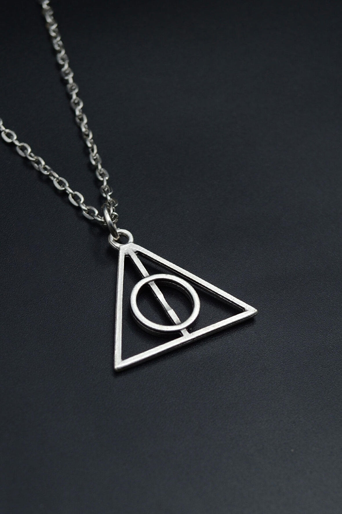 Harry Potter Ölüm Yadigarları Üçgen Düz Zincir Kolye