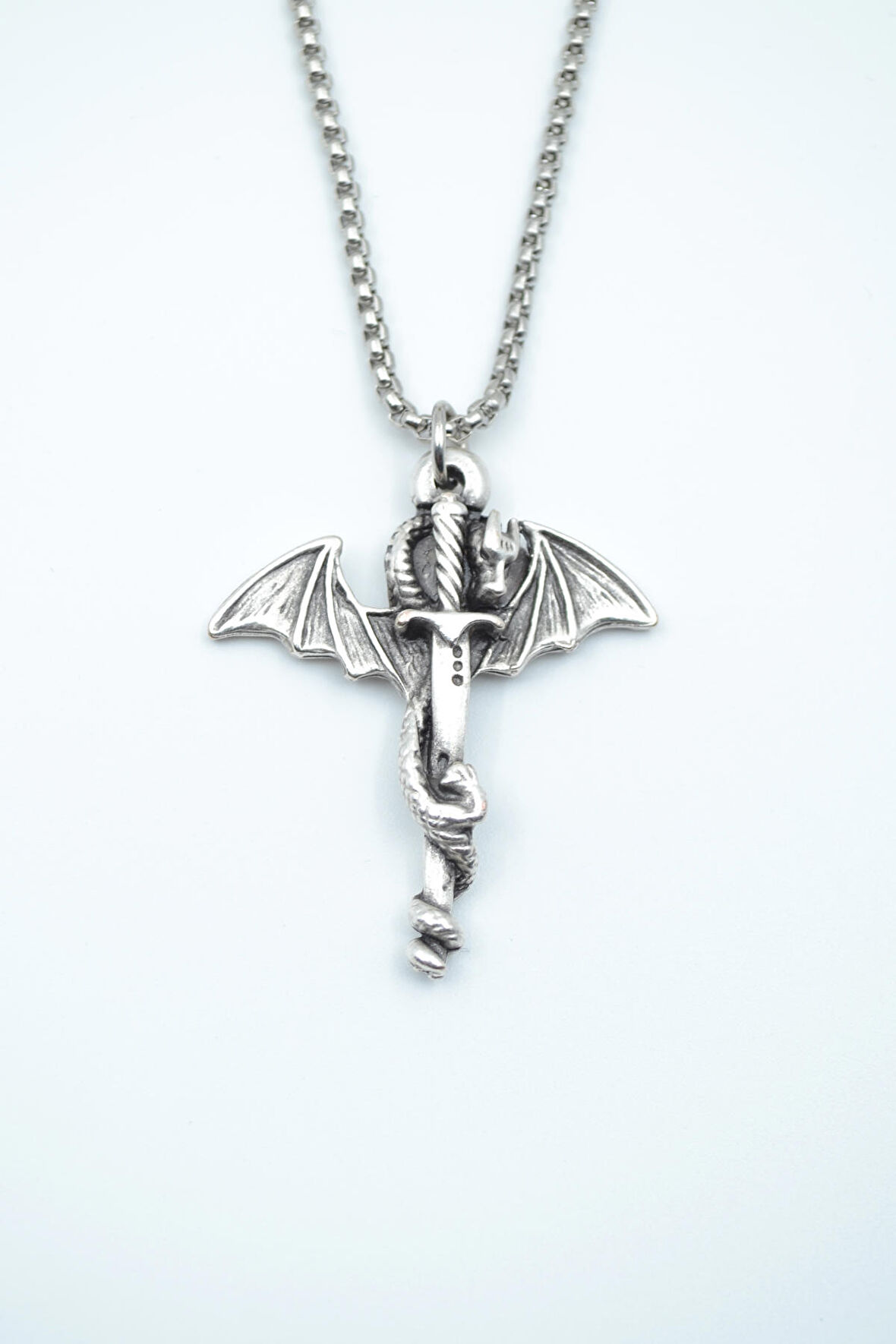 Ejderha Kılıç Örme Zincir Kolye