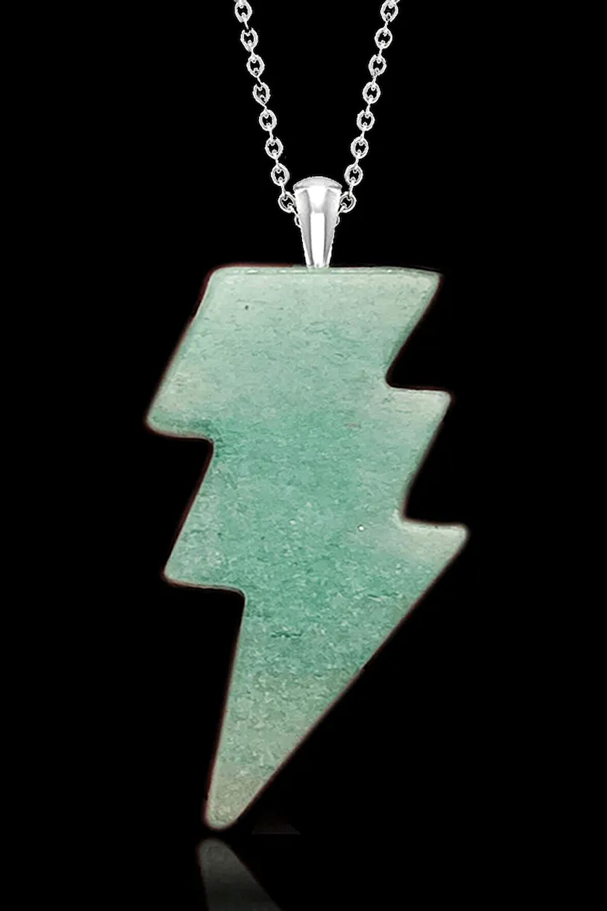 Sertifikalı Şimşek Model Aventurin Taşı Kolye - Aaa+ Kalite