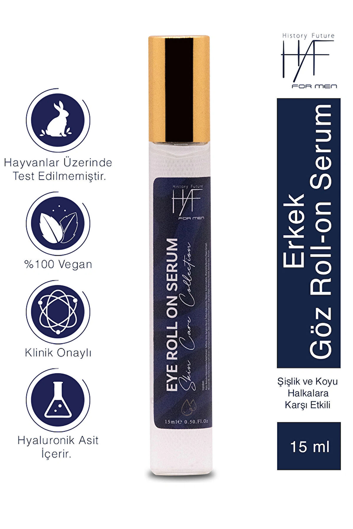 Erkeklere Özel Göz Roll-on Serum Kırışıklık Şişlik Ve Koyu Halkalara Karşı Etkili Hızlı Emilim 15ml