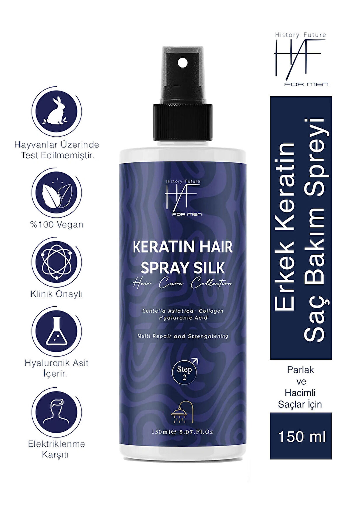 Erkek Keratin Saç Bakım Spreyi Güçlü Parlak Ve Hacimli Saçlar İçin Elektriklenme Karşıtı Sprey 150ml