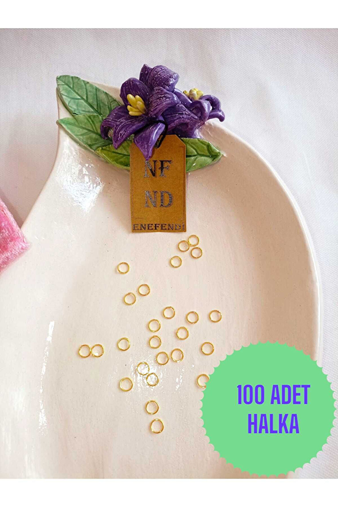 100 ADET ALTINSARISI HALKA TAKI APARATI TAKI EKLEME APARATI 6mm MONTAJ BAĞLANTI HALKASI