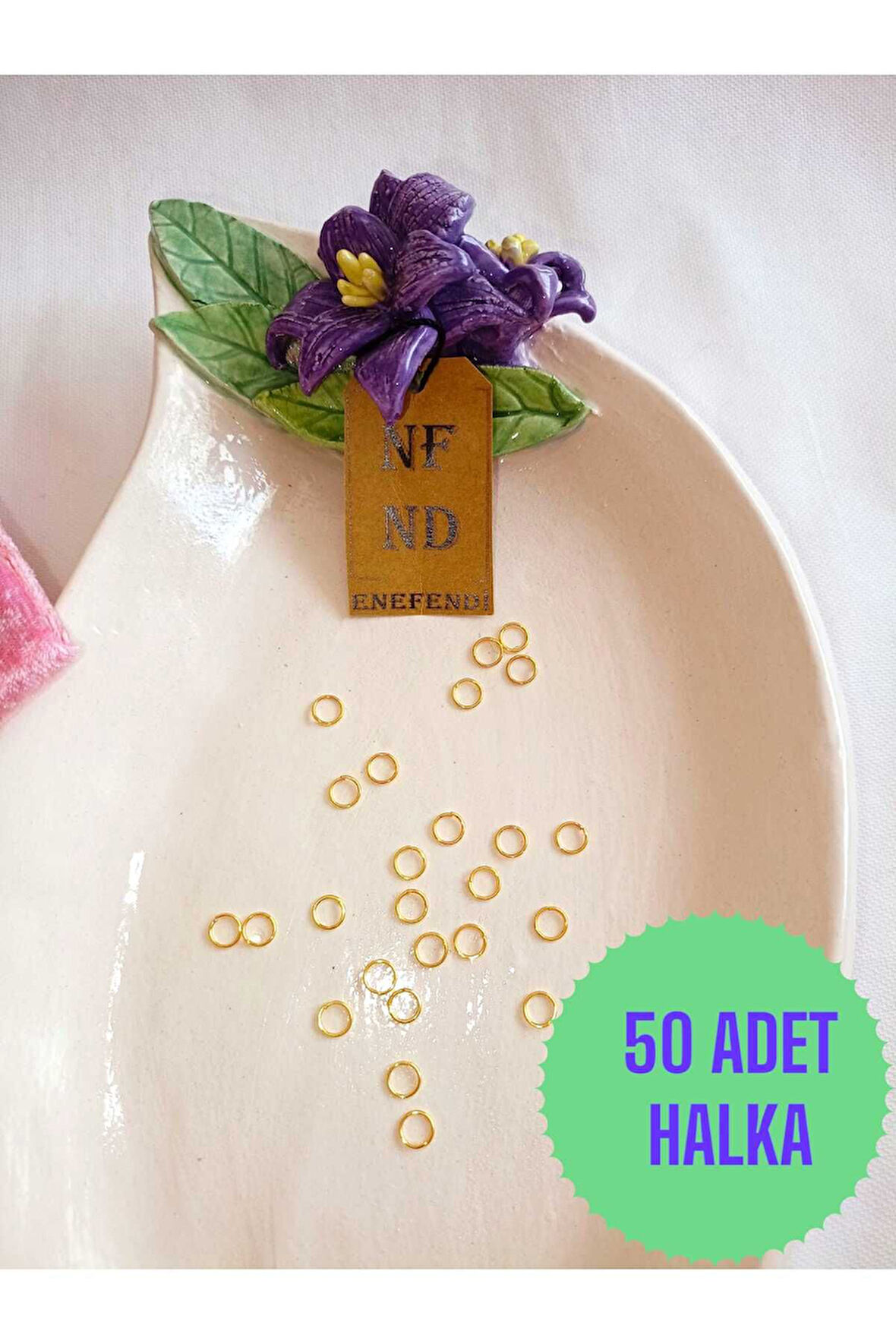 50 ADET ALTINSARISI HALKA TAKI APARATI TAKI EKLEME APARATI 6mm MONTAJ BAĞLANTI HALKASI