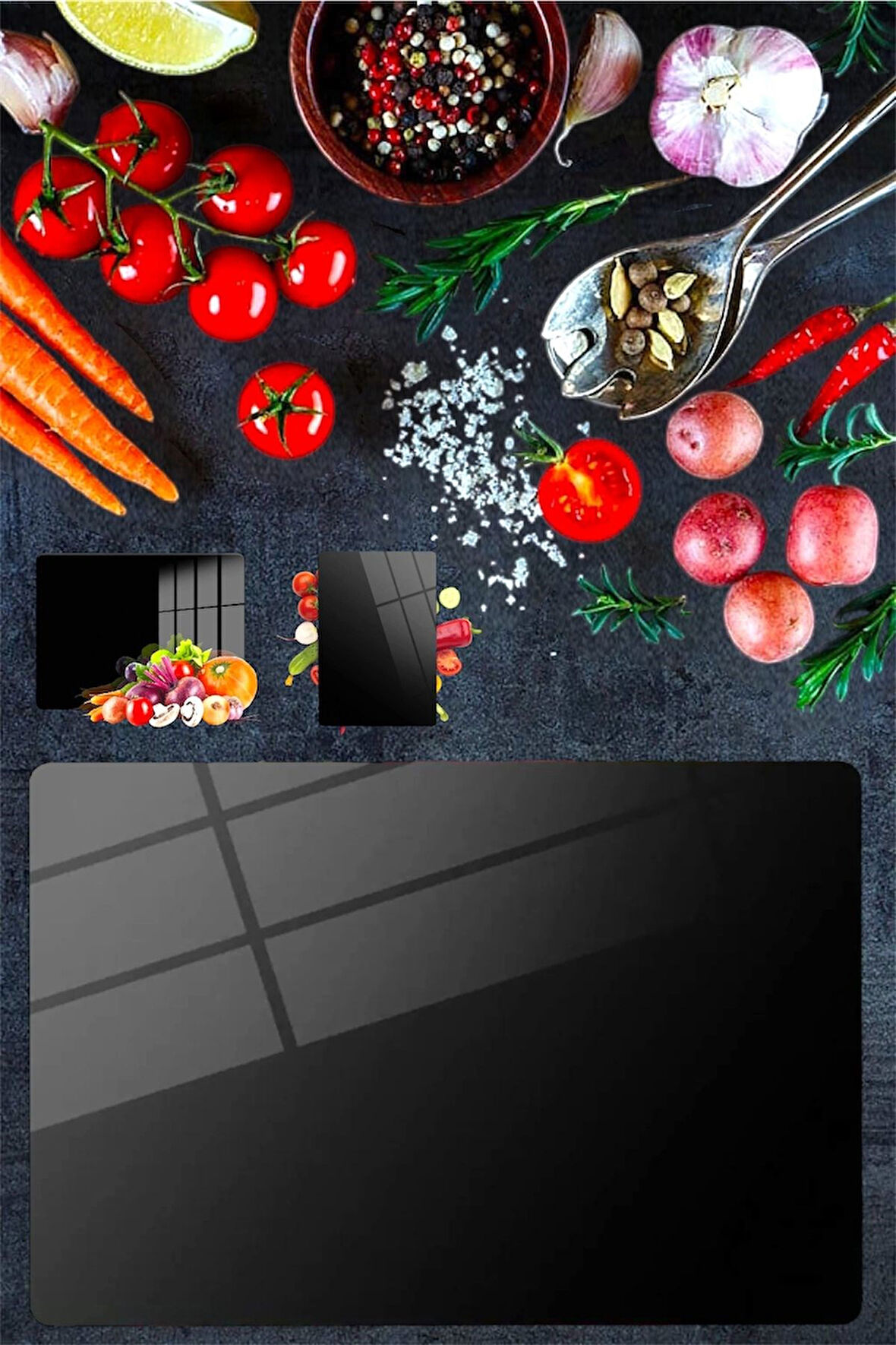 Cam Kesme Tahtası Ve Sunum Tablası Kırılmaz Çizilmez Kaymaz 35cm X 25cm