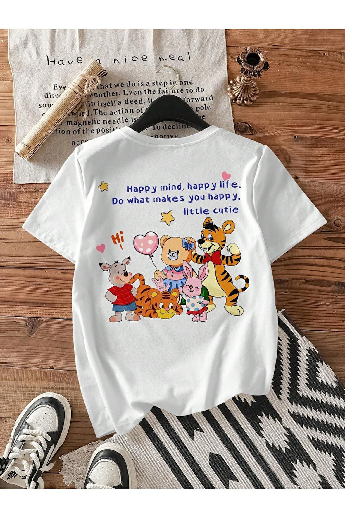 Unisex Harflar Baskılı Oversize Tshirt