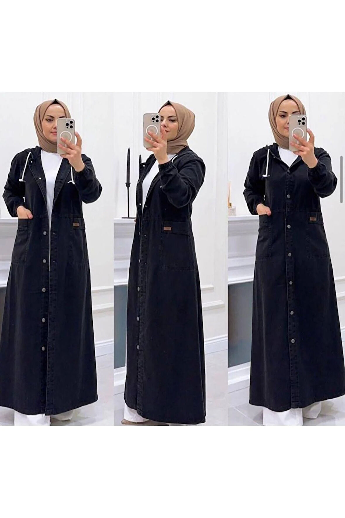 Kadın Düğmeli Kot Kap