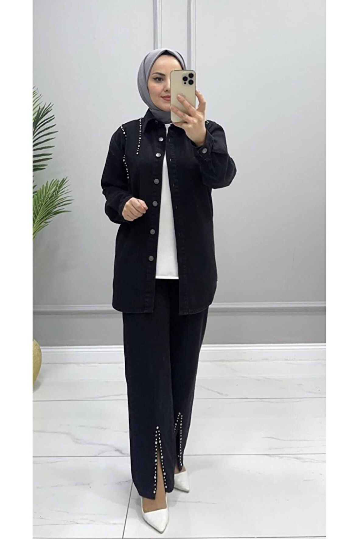 Kadın Kot Ceket Pantolon İkili Kot Takım