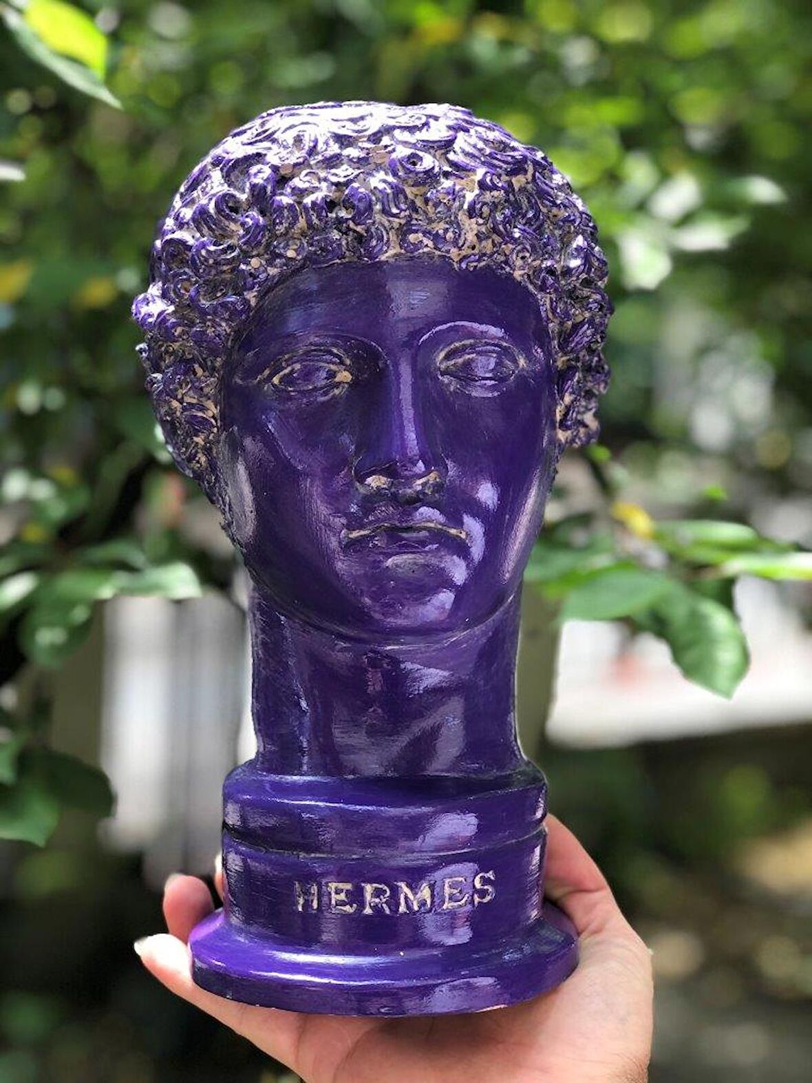 Hermes 'Purple Pearl' Dekoratif Heykel, Pop Art Roma Yunan Heykelleri