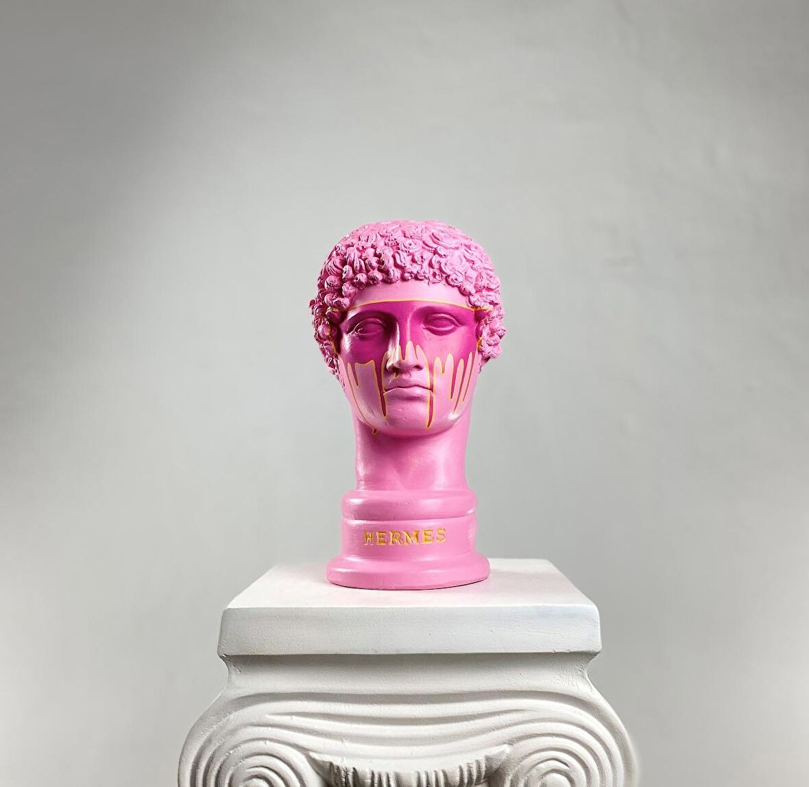 Hermes 'Pink Saviour' Dekoratif Heykel, Pop Art Roma Yunan Heykelleri