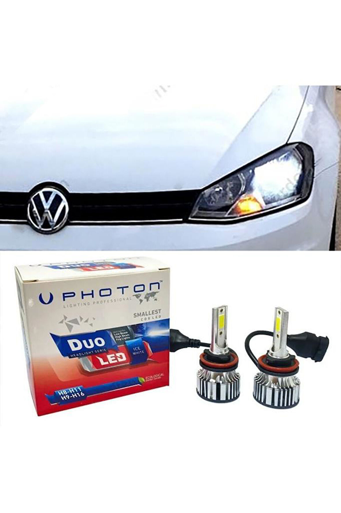 Vw Golf 7 Led Xenon Kısa Far Ampulü H7 Duo Yeni Seri Beyaz 2012-2017