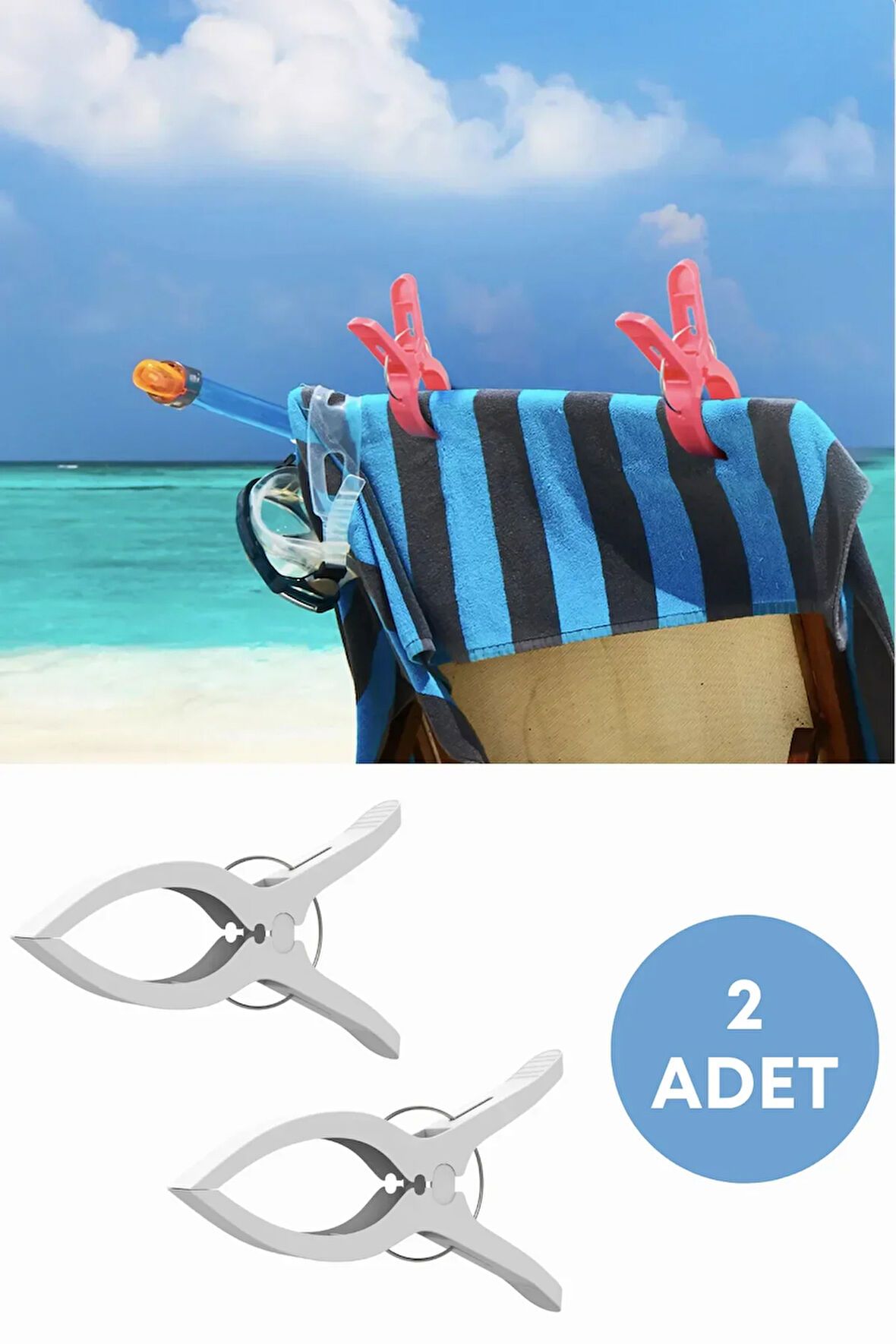 Büyük Mandal Plaj Havlusu Şezlong Sabitleyici Halı Asma Mandalı Çamaşır Klipsi Havlu Kıyafet Tutucu