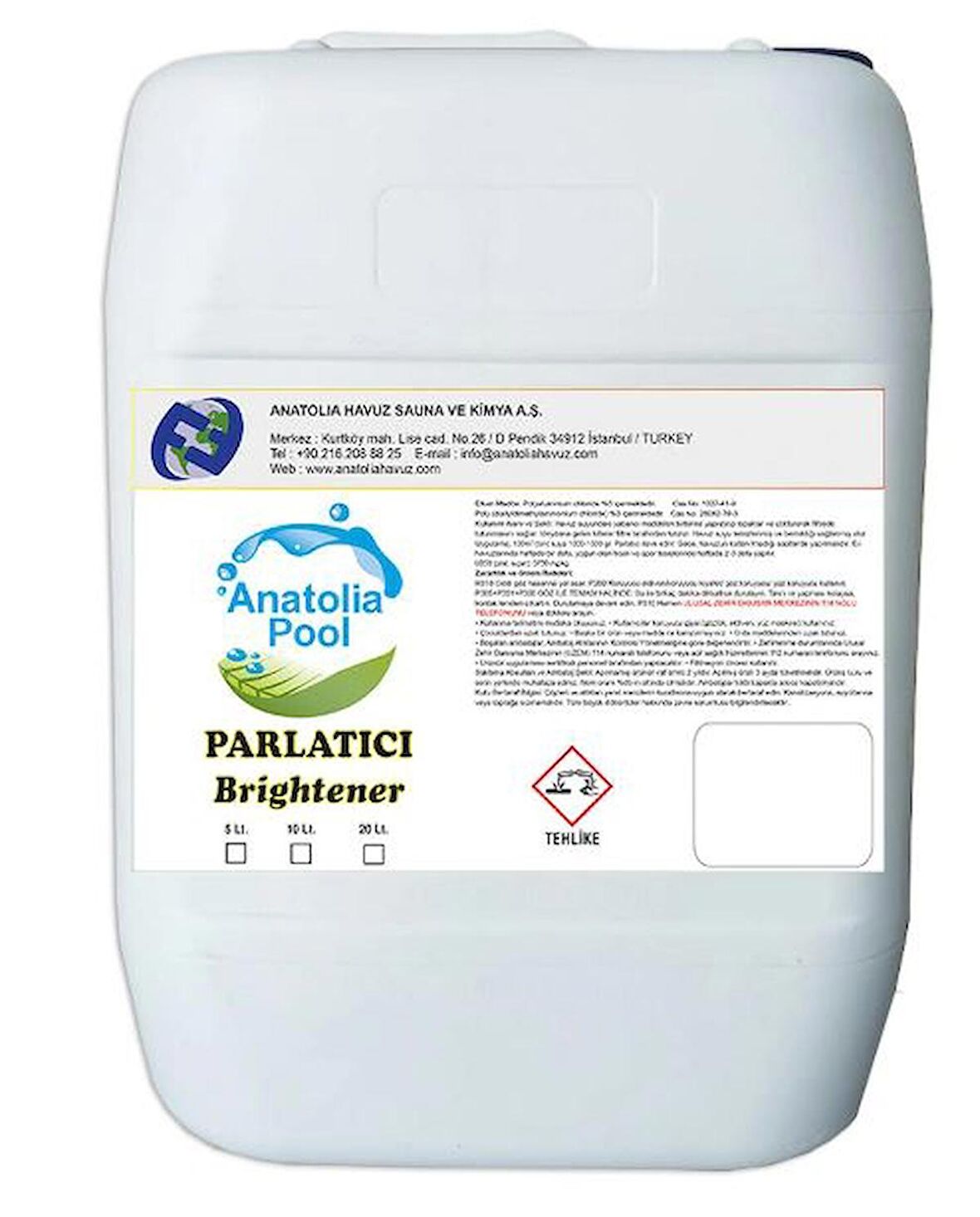 Anatolia Pool Parlatıcı 20 Lt (Brightener)