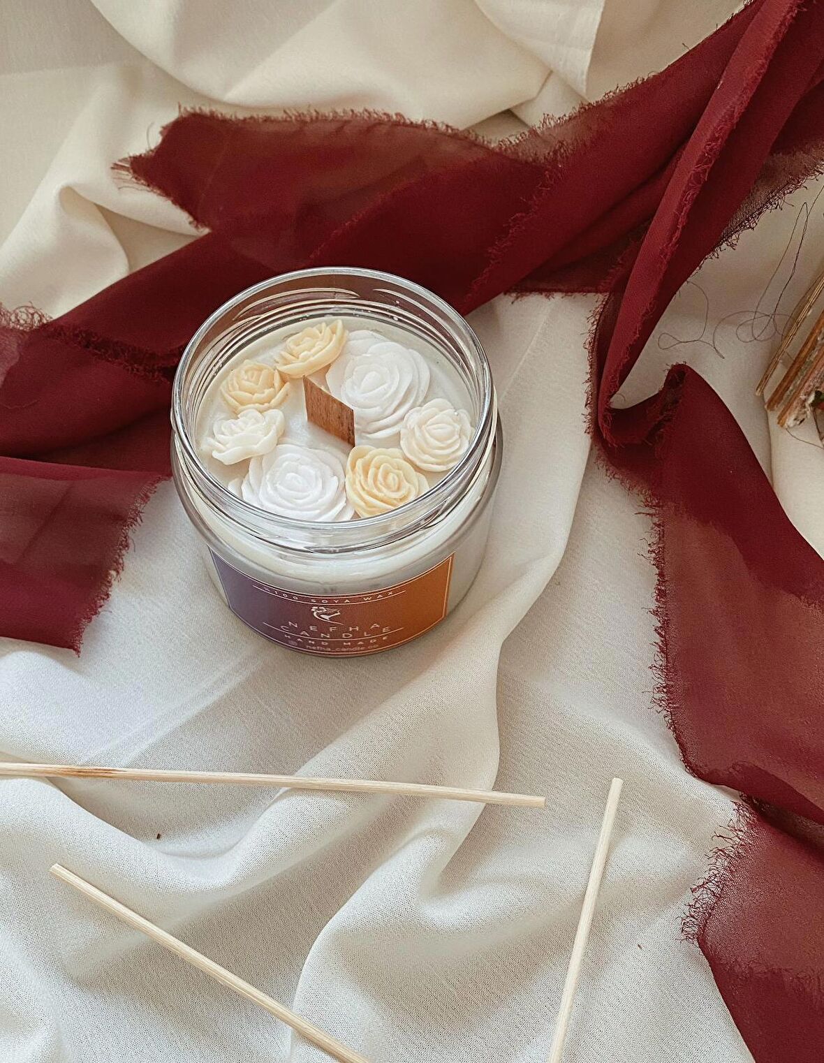 Nefha Candle VANİLYA Kokulu Soya Wax Kavanoz Mum