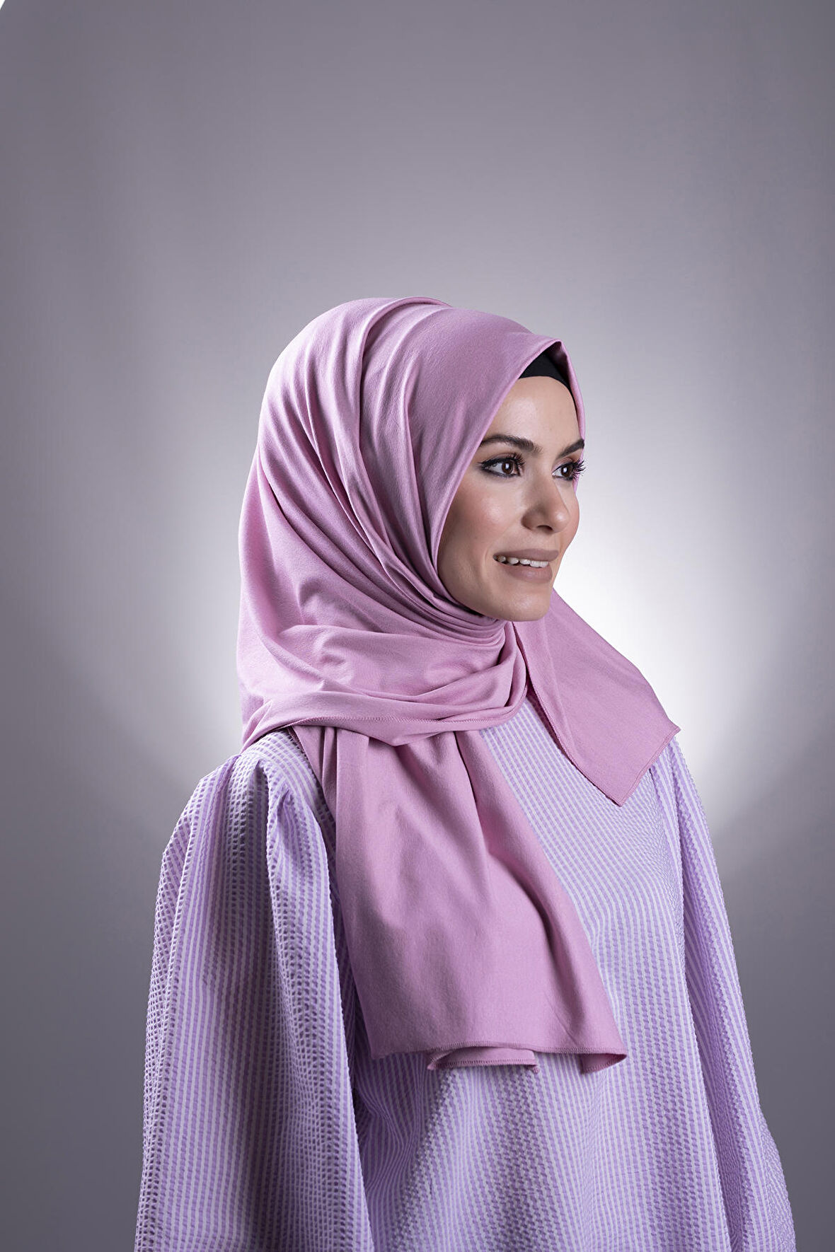 Pembe Düz Klasik Şal Viskon Kumaş Likralı Penye 202101_04