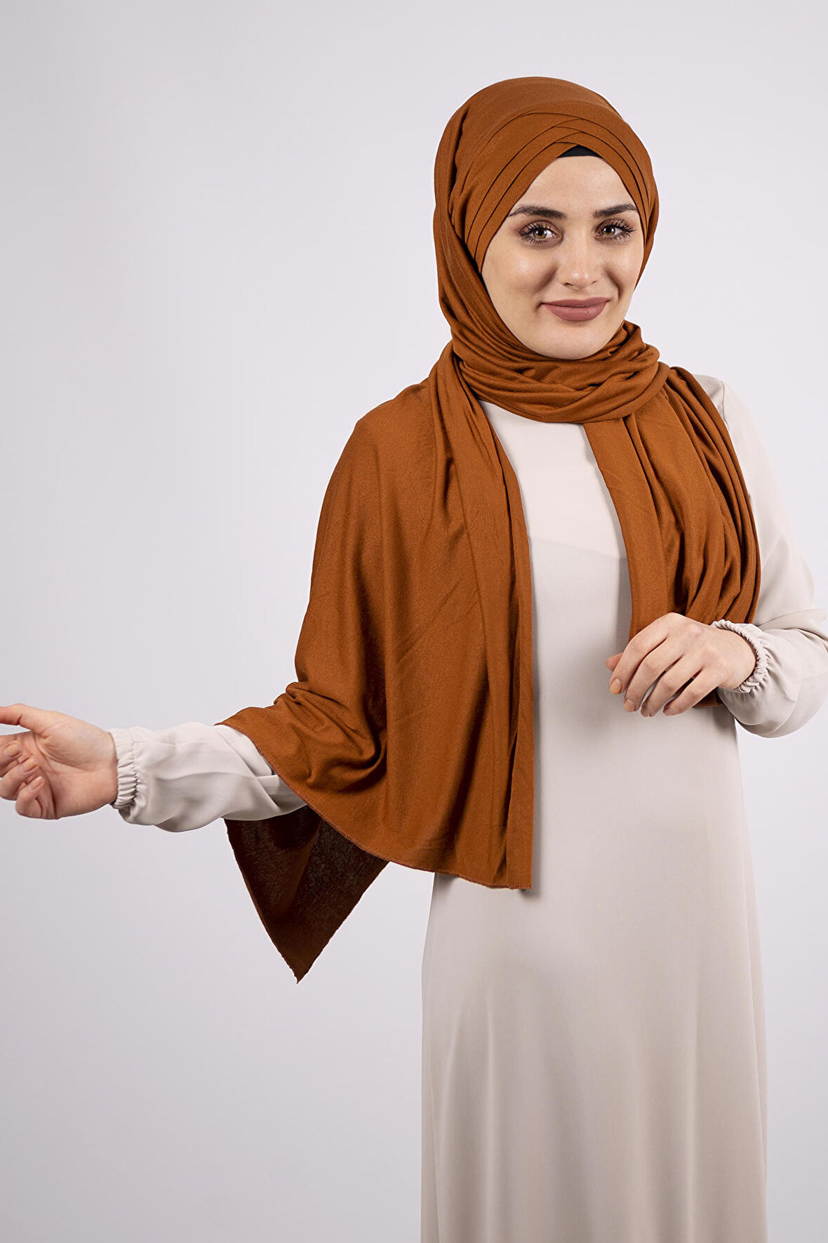 Taba Arkadan Bağlamalı Şal Viskon Kumaş Üç Bantlı 2103_33