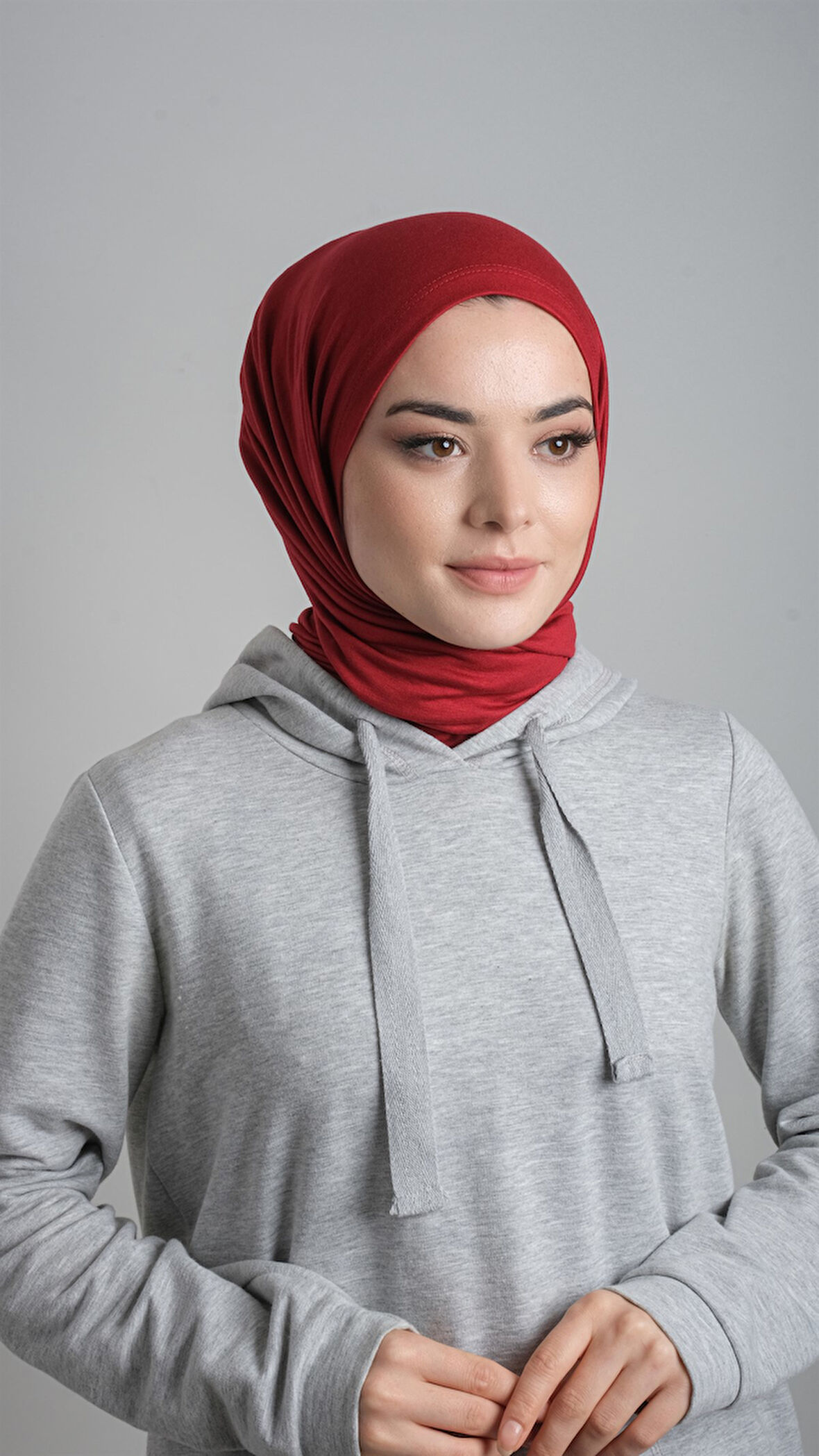 Bordo Pratik Hazır Geçmeli Şal Viskon Kumaş Penye Şal 2108_16