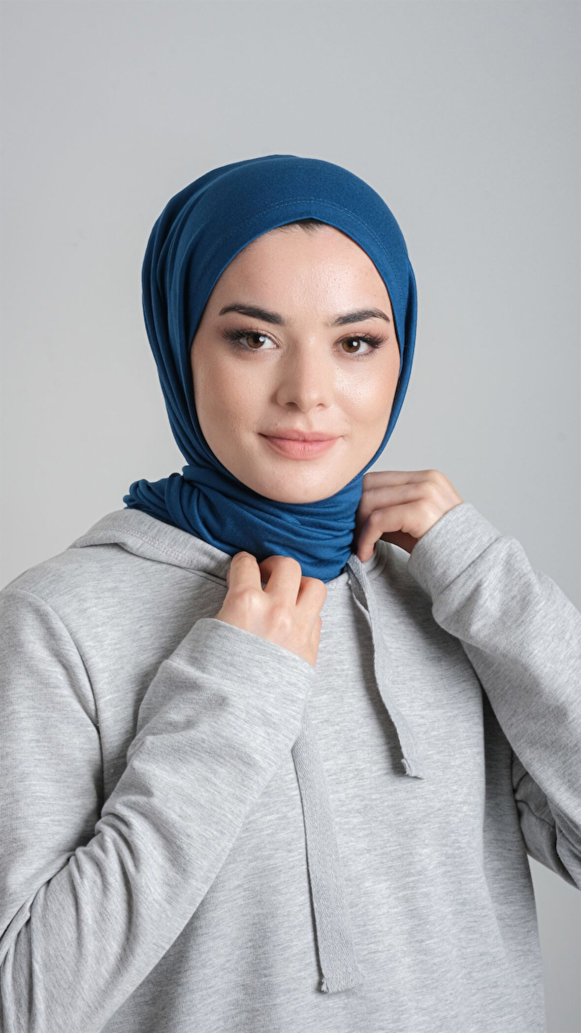 Petrol Mavisi Pratik Hazır Geçmeli Şal Viskon Kumaş Penye Şal 2108_17