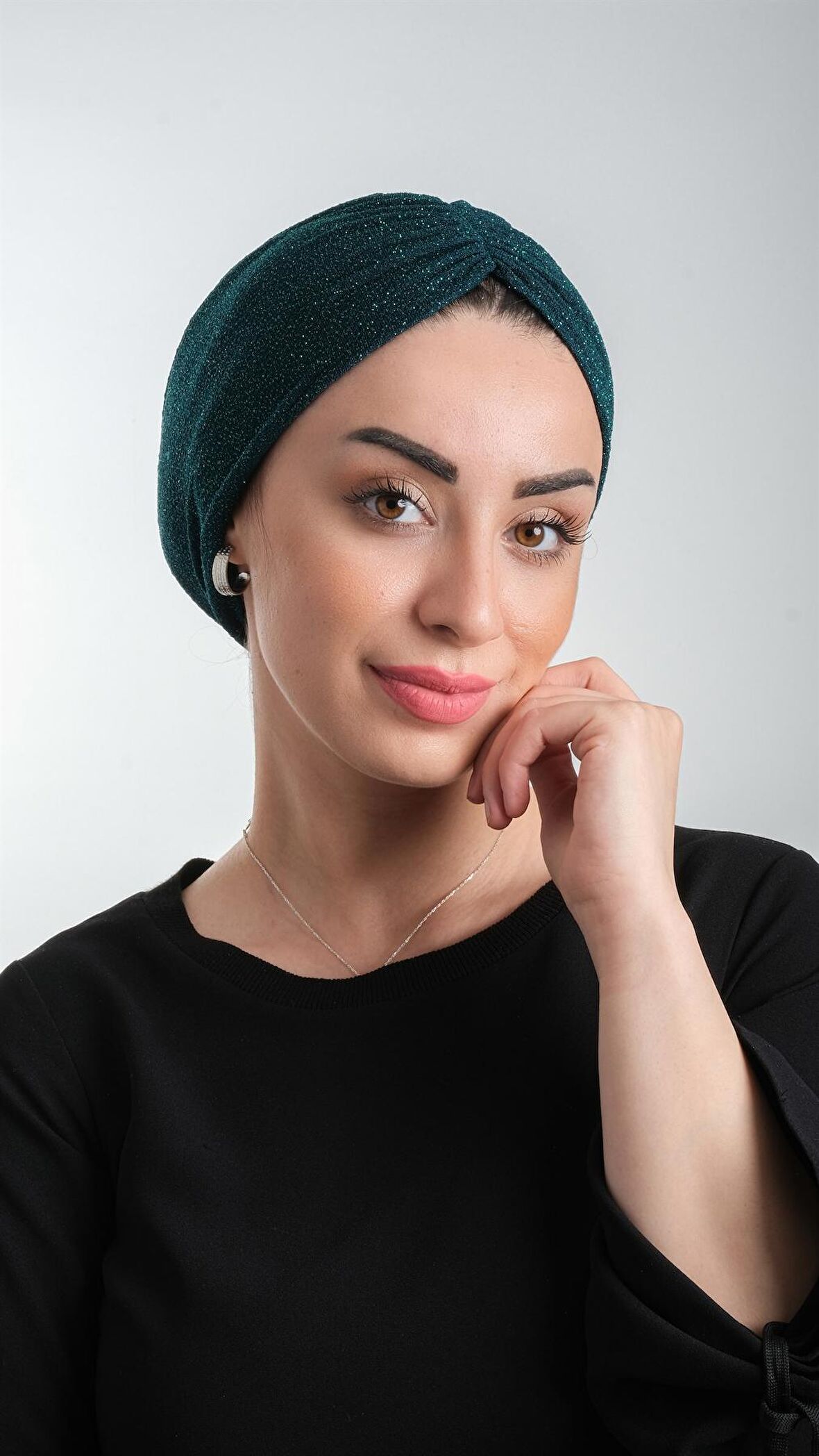 Zümrüt Pratik Hazır Geçmeli Tesettür Bone Fukuro Simli Büzgülü 2116_37
