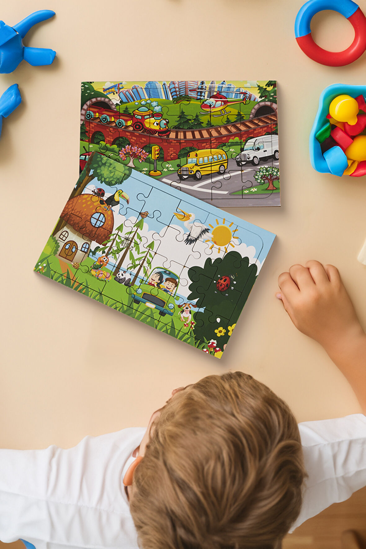 Okul Öncesi Başlangıç Yapboz Taşıtlar Ve Hayvanlar Alemi Ahşap Puzzle Set
