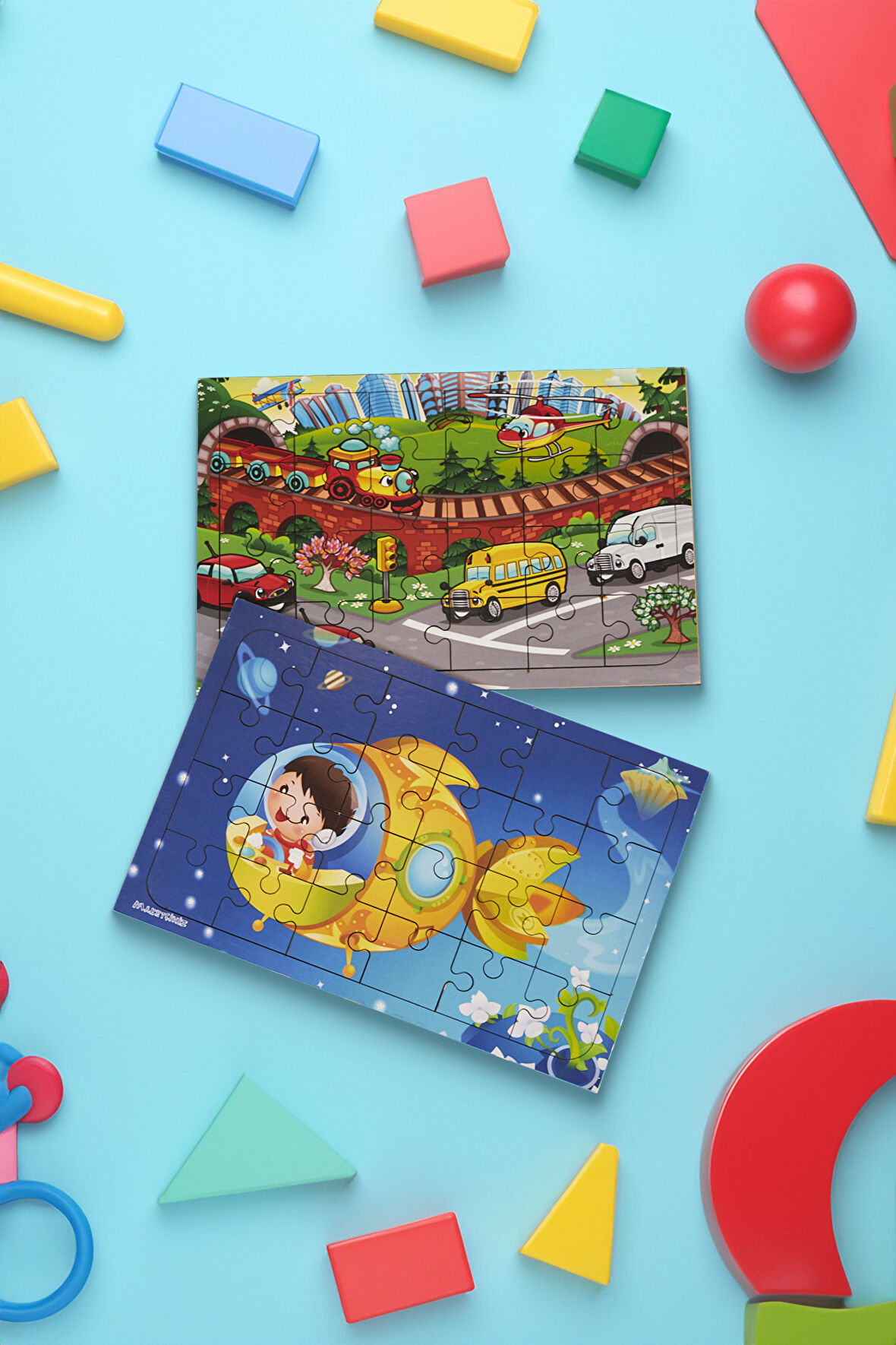 Okul Öncesi Başlangıç Yapboz Taşıtlar Ve Gizemli Uzay Ahşap Puzzle Set