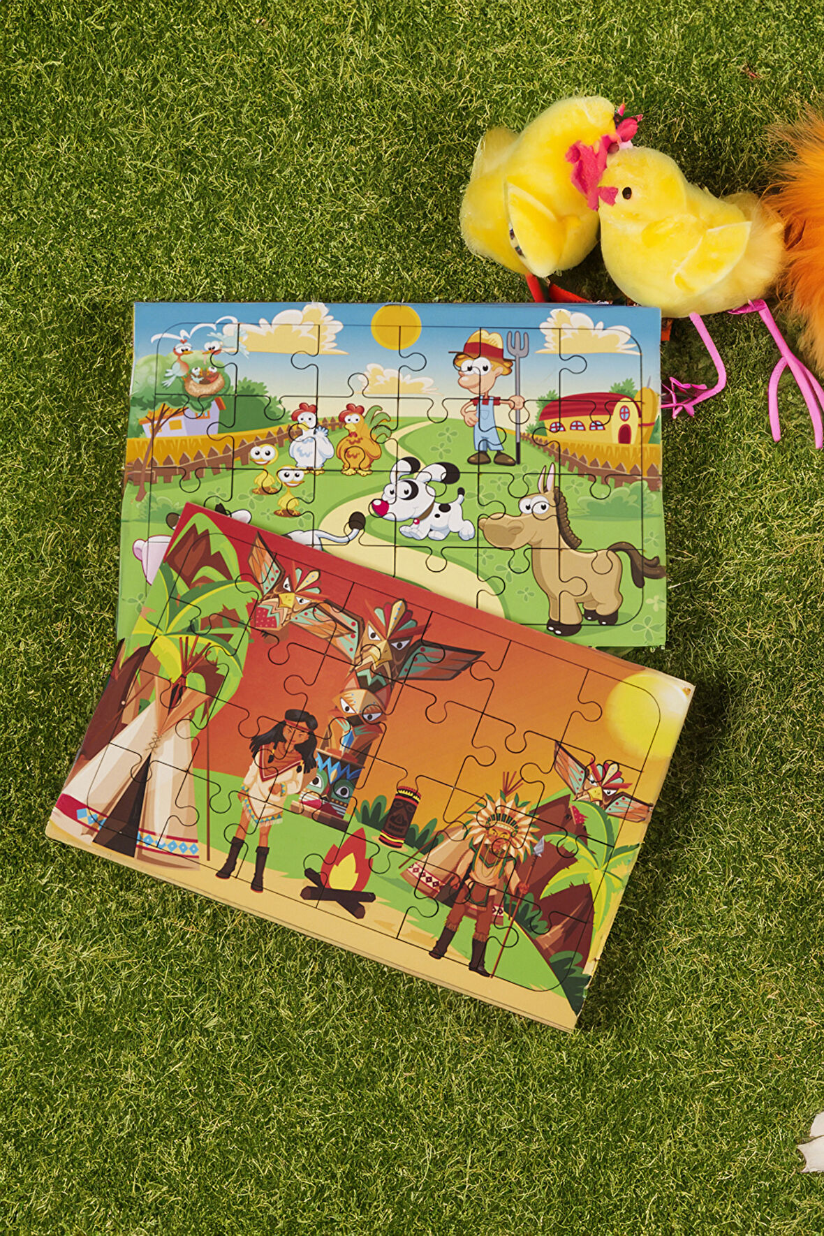 Okul Öncesi Başlangıç Yapboz Çiftliğim Ve Kızılderili Ahşap Puzzle Set