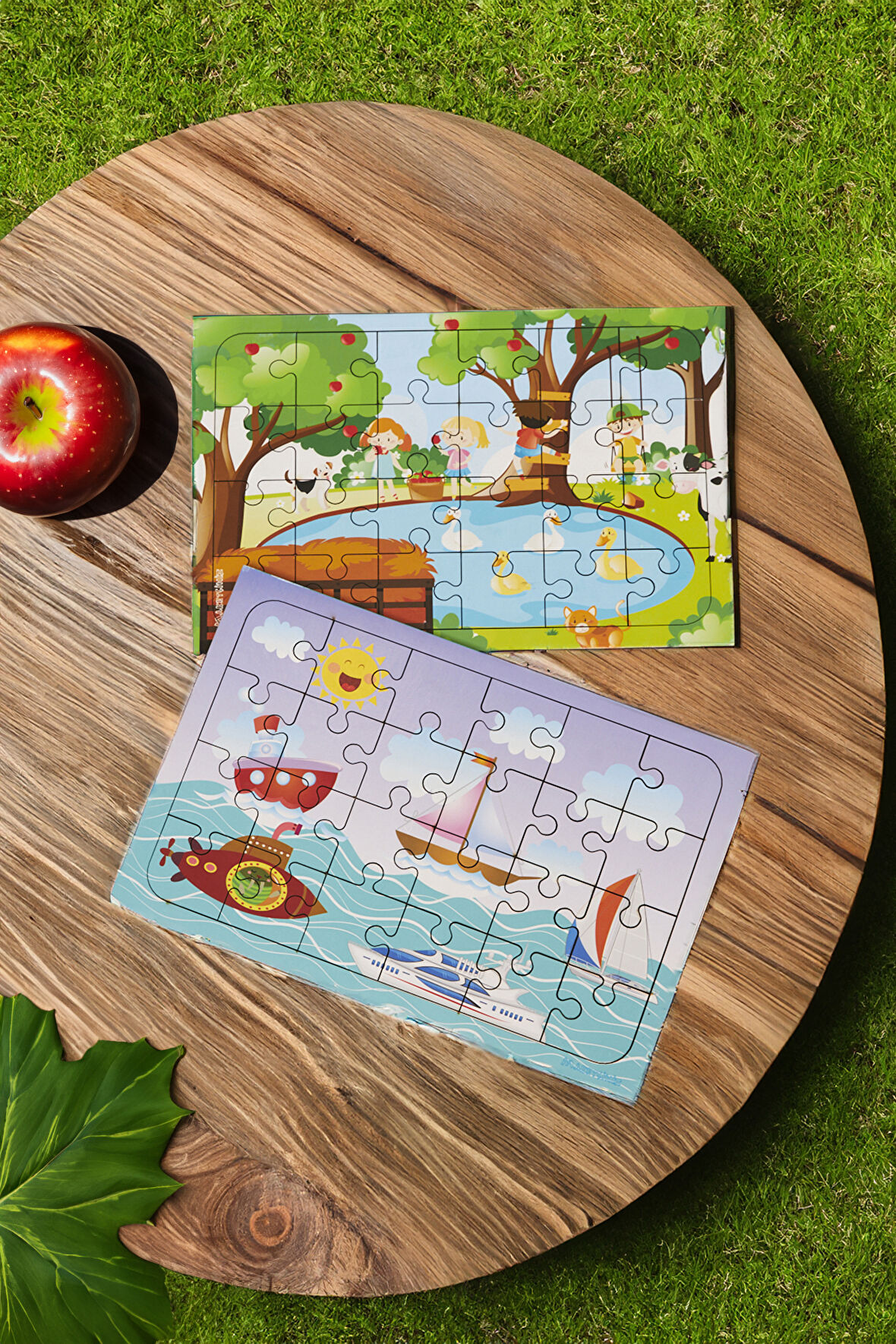 Okul Öncesi Başlangıç Yapboz Piknik Ve Deniz Araçları Ahşap Puzzle Set