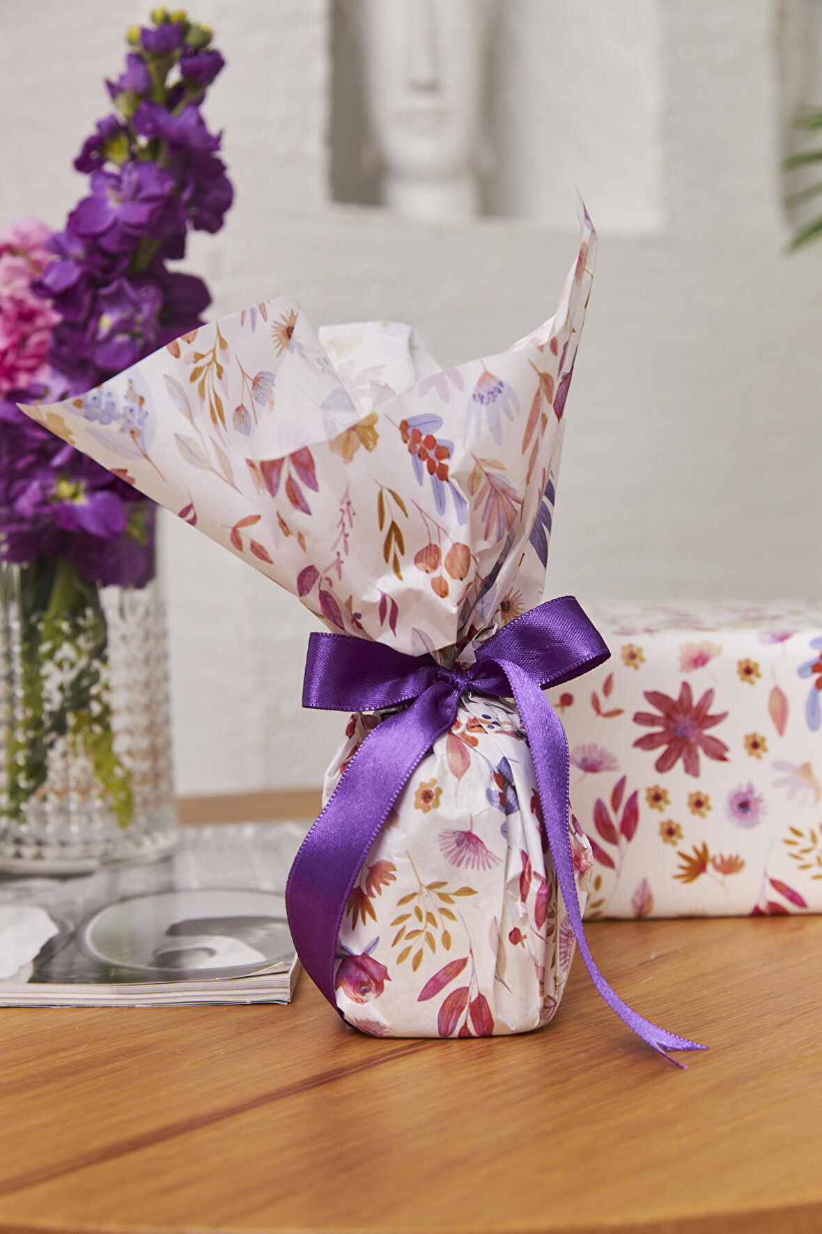 Hediye Paketleme Kağıdı,Yetişkin Eşya Paketleme:10 Adet  Yüksek Kaliteli Özel Yaz Gülleri Baskılı Pelur 17gr. Pelur Kağıtlarımızla Şık Hediyeler Hazırlayın 48*68CM 