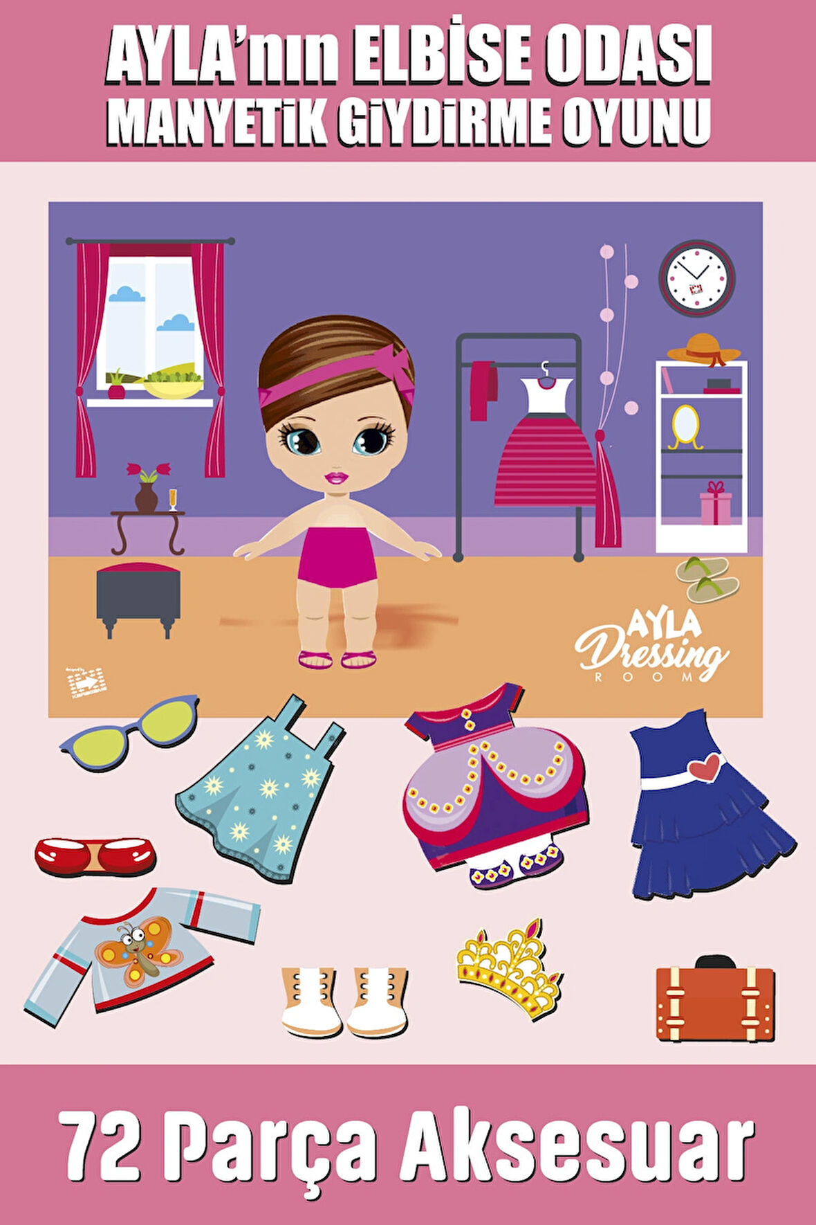 Ayla's Dressing Room - Mıknatıslı Giydirme Kitabı (72 Parça)