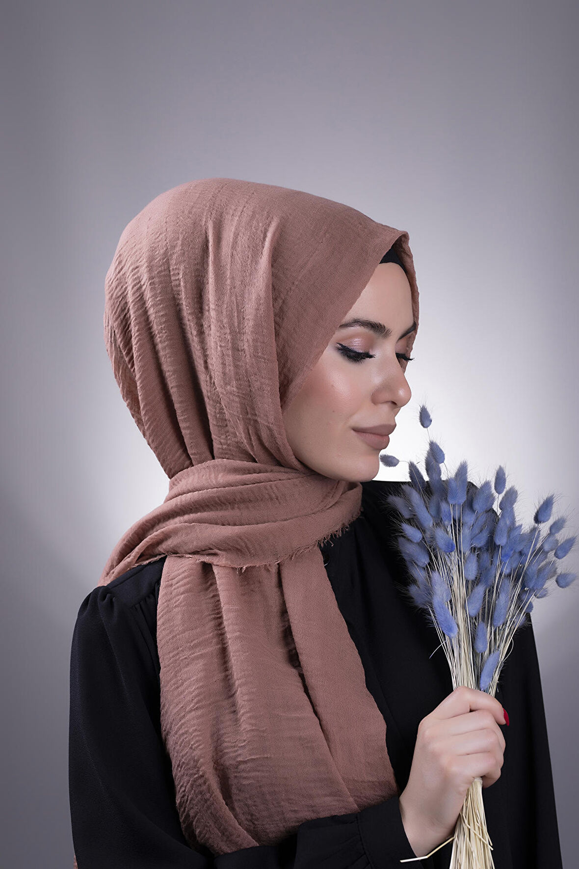 Koyu Gül Kurusu Düz Klasik Şal Bürümcük Şal 202104_41