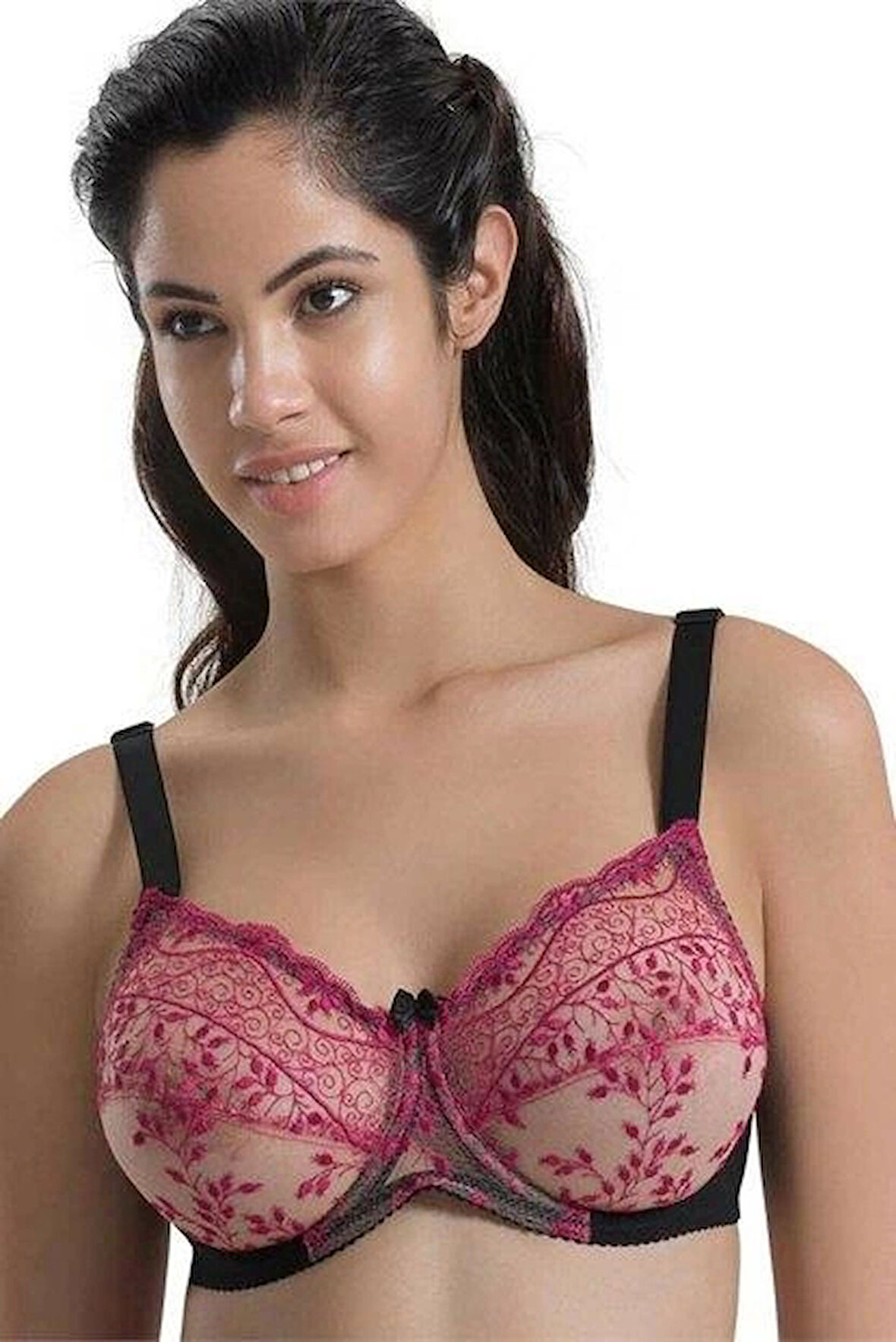 Siyah Bordo Emay 148 D Balenli Toparlayıcı Sütyen