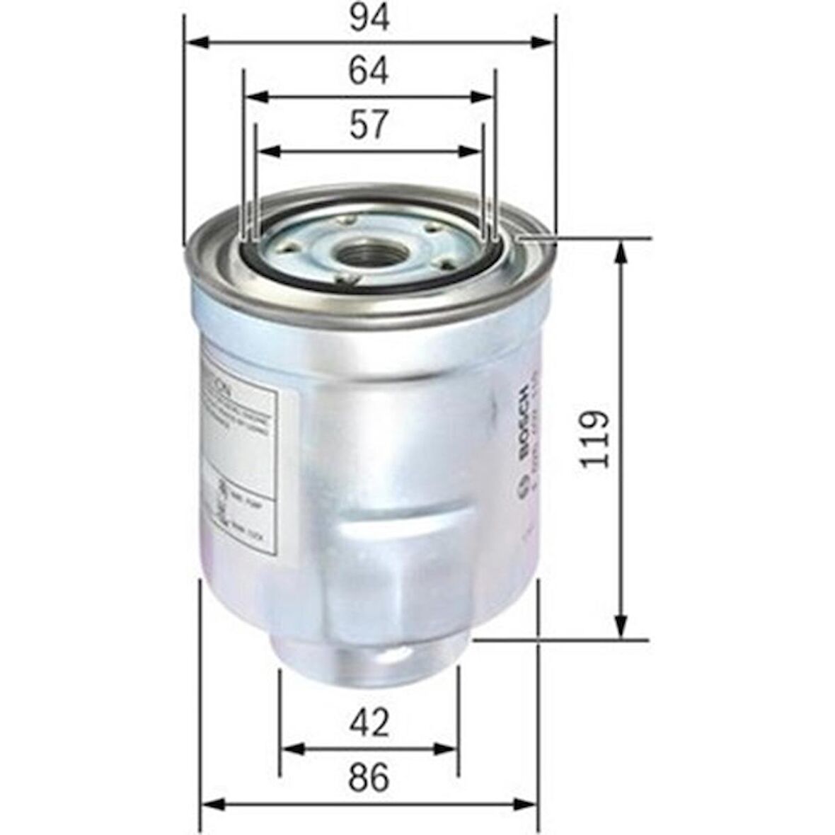 Bosch Yakıt Filtresi Toyota Aurıs I E150 1.4 D-4d 90HP 02-07- F026402110