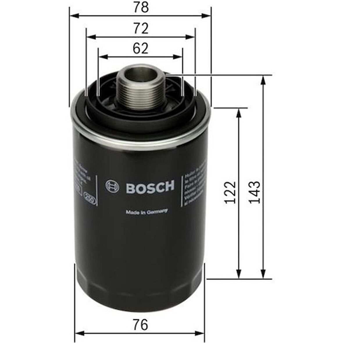 Bosch Yağ Filtresi Vw Golf V 2.0 Gtı-1.8 Tsı 04-11 Passat 2.0 Fsı-1.8 Tsı 05-11 Jetta Iv 2.0 Tsı 10 F026407080