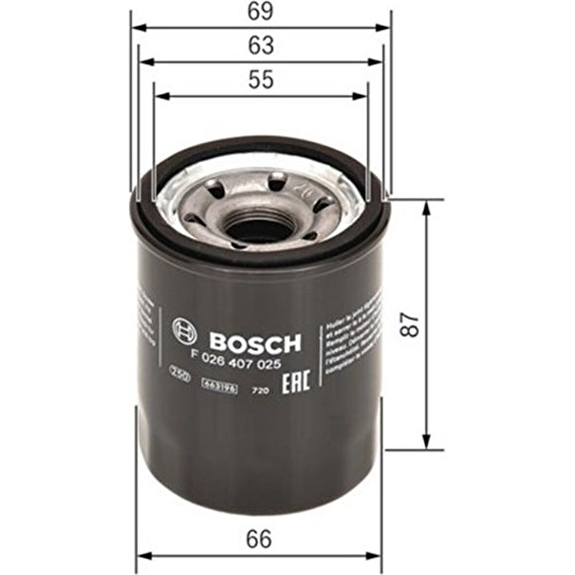 Bosch Yağ Filtresi Hyundaı Blue Ym.-Getz-I10-I20 1.2 Benzinli-Atos 1.1 05 W610-7 F026407025