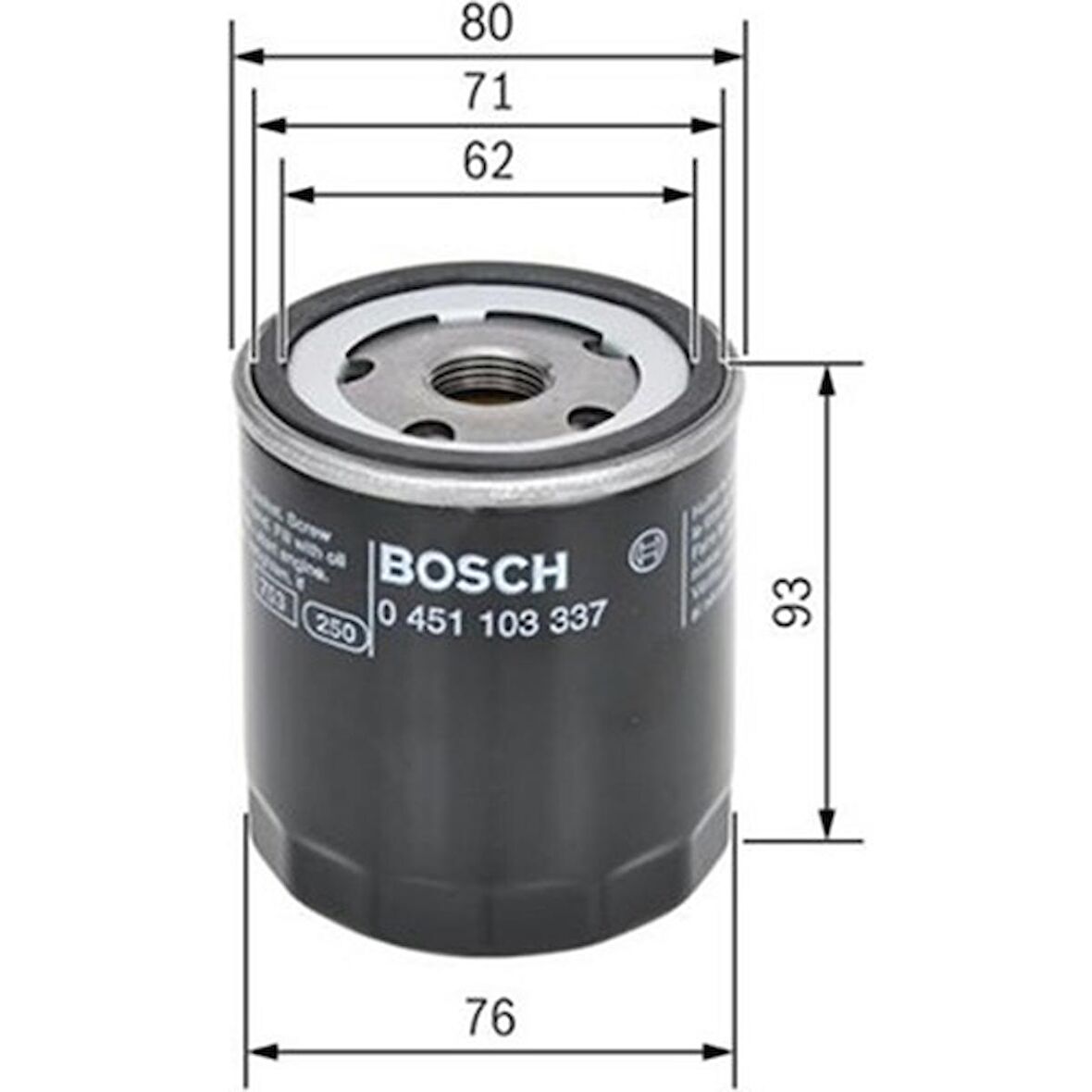 Bosch Yağ Filtresi Fabıa 1.4 Octavıa 1.4 Lupo 1.0 0451103337