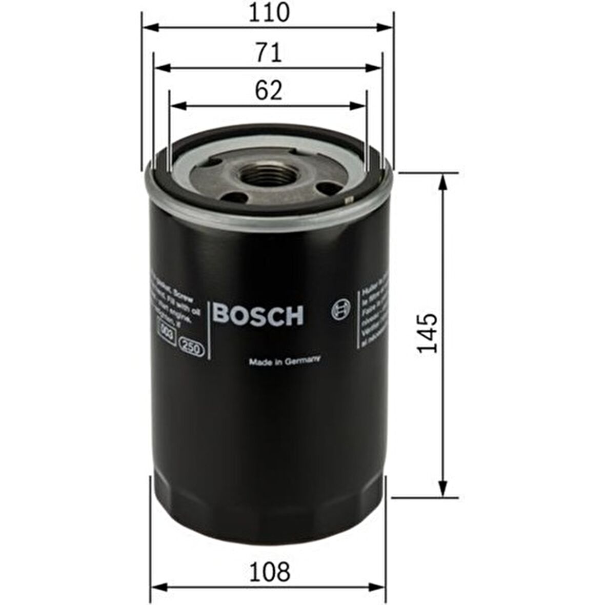 Bosch 0986TF0103 Yağ Filtresi Master-Traffıc-Ducato 2.5d-Boxer-Jumper 2.8d-Hdı-Movano 2.5d-2.8dtı 0451203201