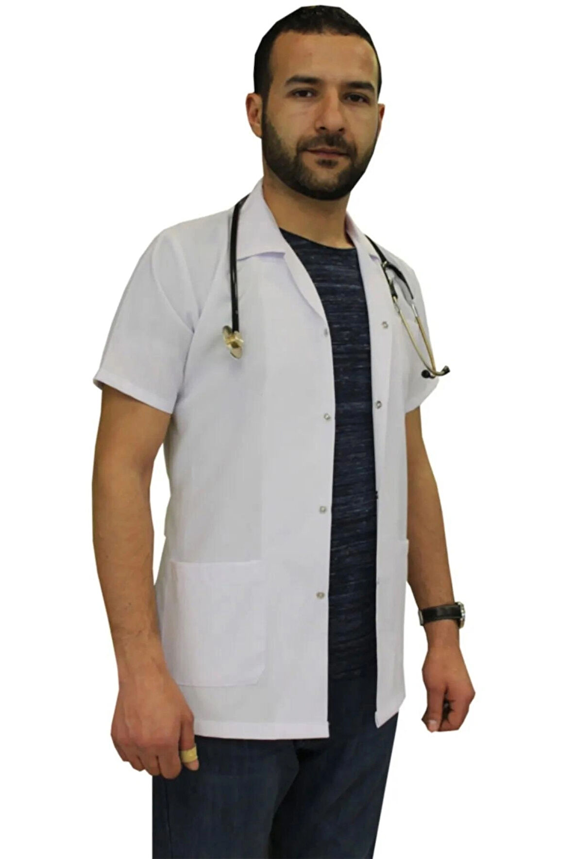 Klasik Yaka Erkek Doktor Önlüğü , Hemşir , Öğretmen , Lab Eczacı Laboratuvar Önlüğü , Beyaz Önlük