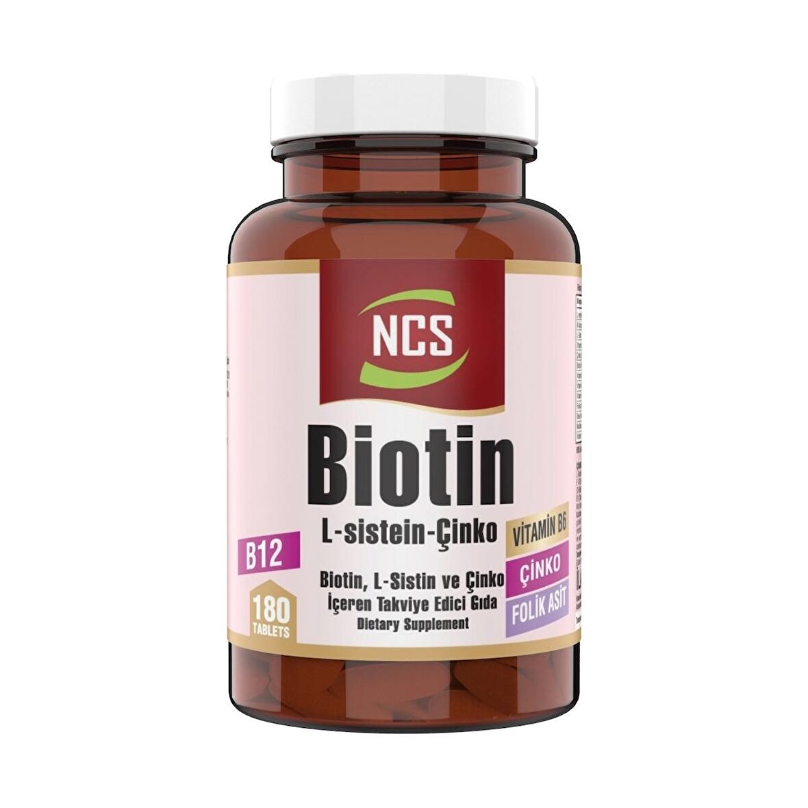 Biotin 180 Tablet L Sistein Çinko Vitamin B12