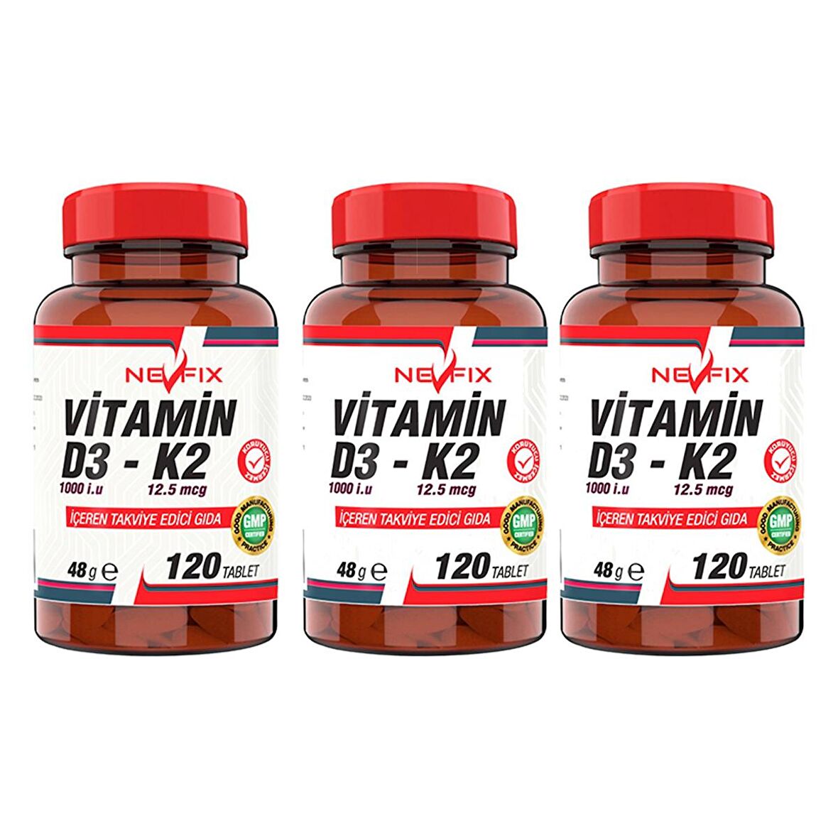 Nevfix Vitamin K2   Vitamin D3  ( 3kutu 120 Tablet )