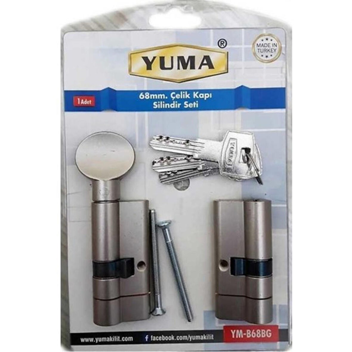 Yuma 68 mm Çelik Kapı Silindir Seti (Ym- B68BG)