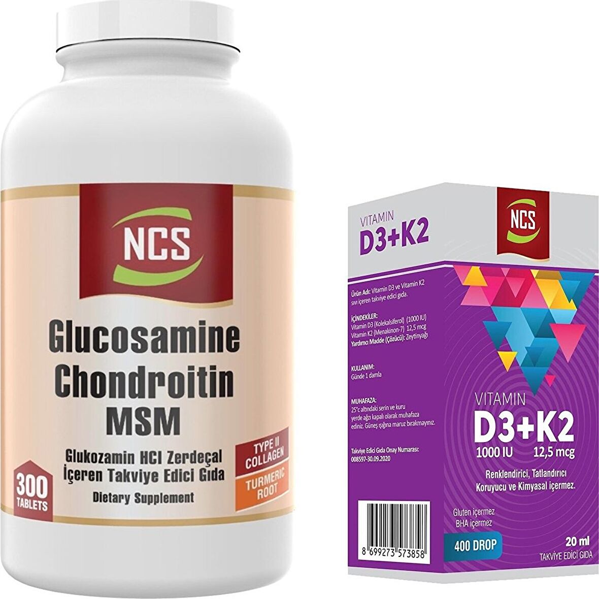 Ncs Glucosamine Collagen Zerdeçal 300 Tablet   Ncs Vitamin D3 K2